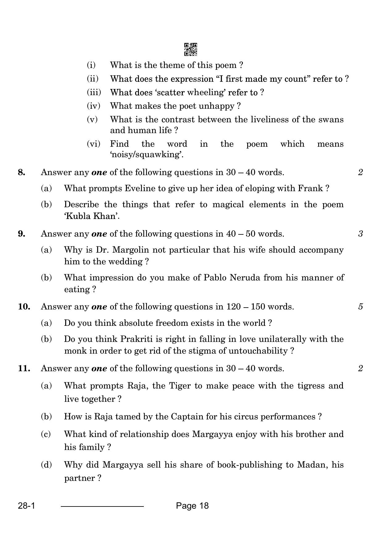 CBSE Class 12 English Elective 2024 Question Paper - Page 18
