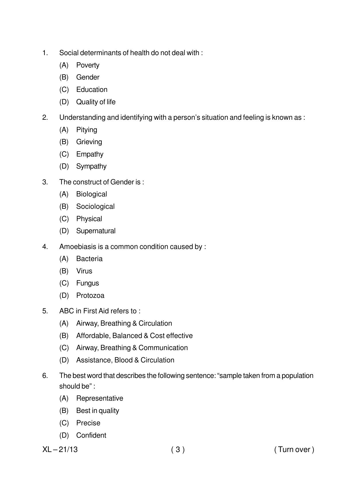 Odisha CPET PUBLIC HEALTH 2020 Question Paper - Page 3
