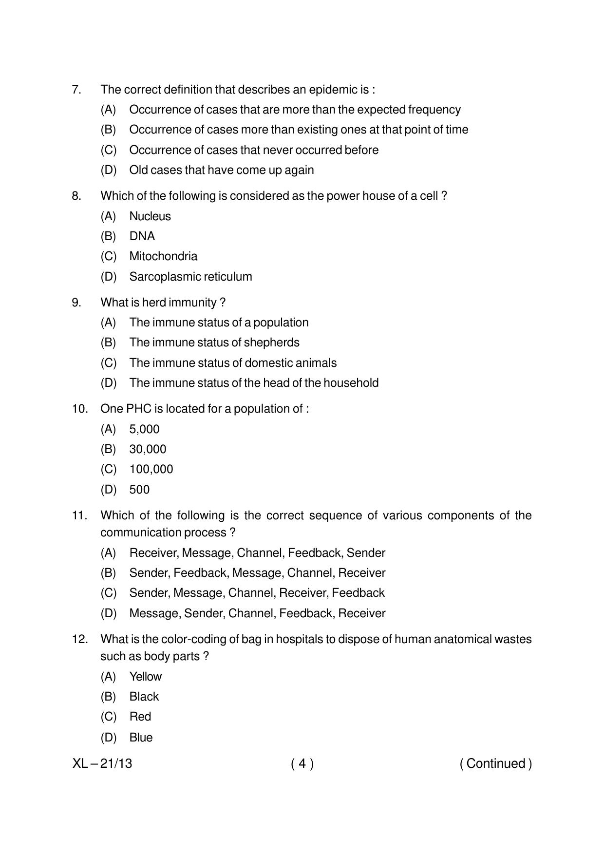 Odisha CPET PUBLIC HEALTH 2020 Question Paper - Page 4