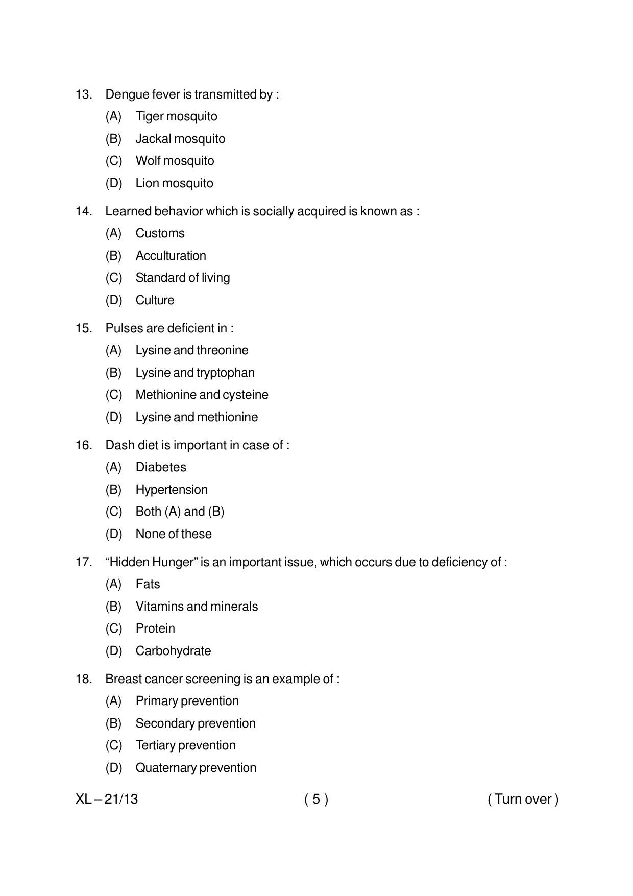 Odisha CPET PUBLIC HEALTH 2020 Question Paper - Page 5