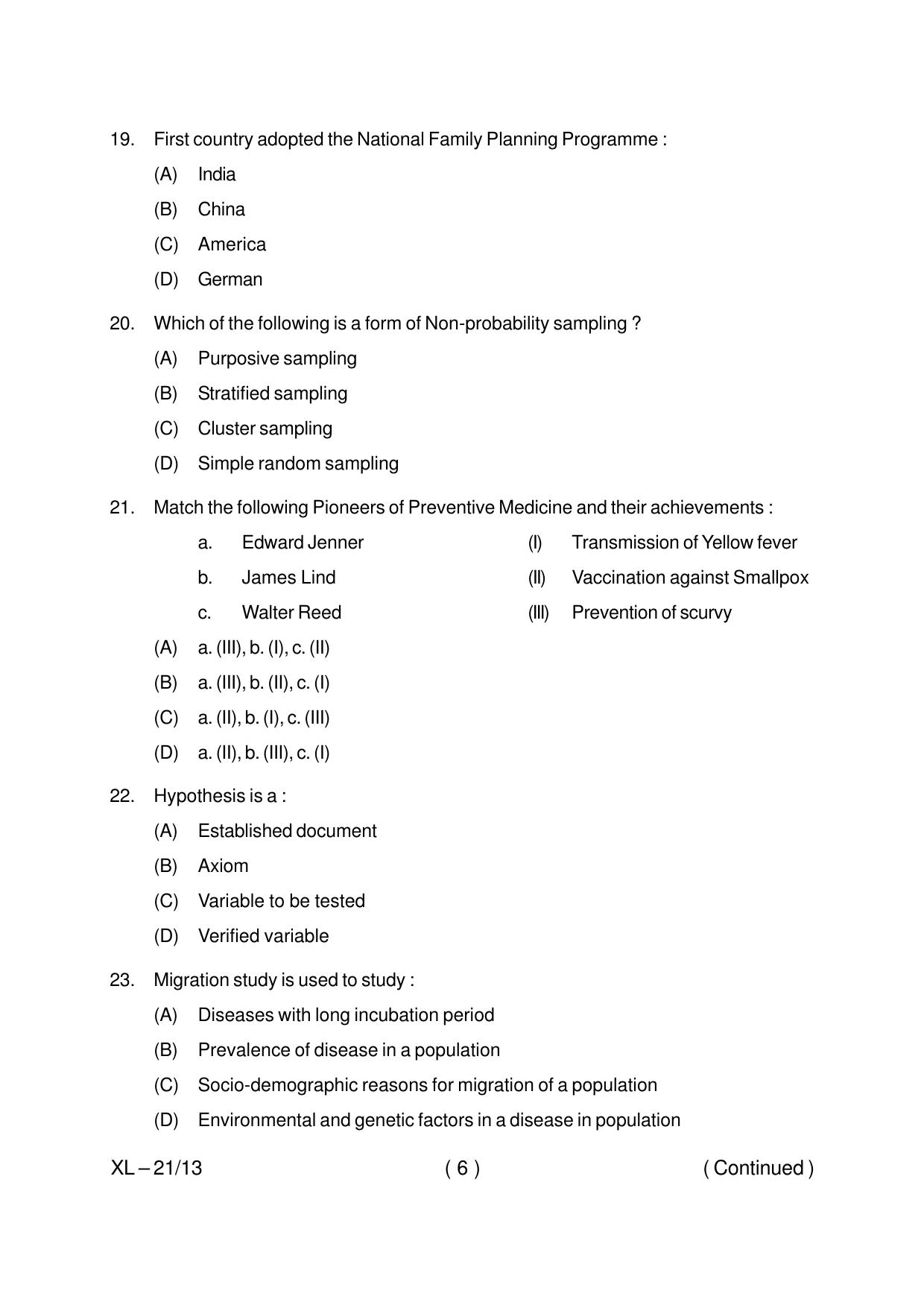 Odisha CPET PUBLIC HEALTH 2020 Question Paper - Page 6