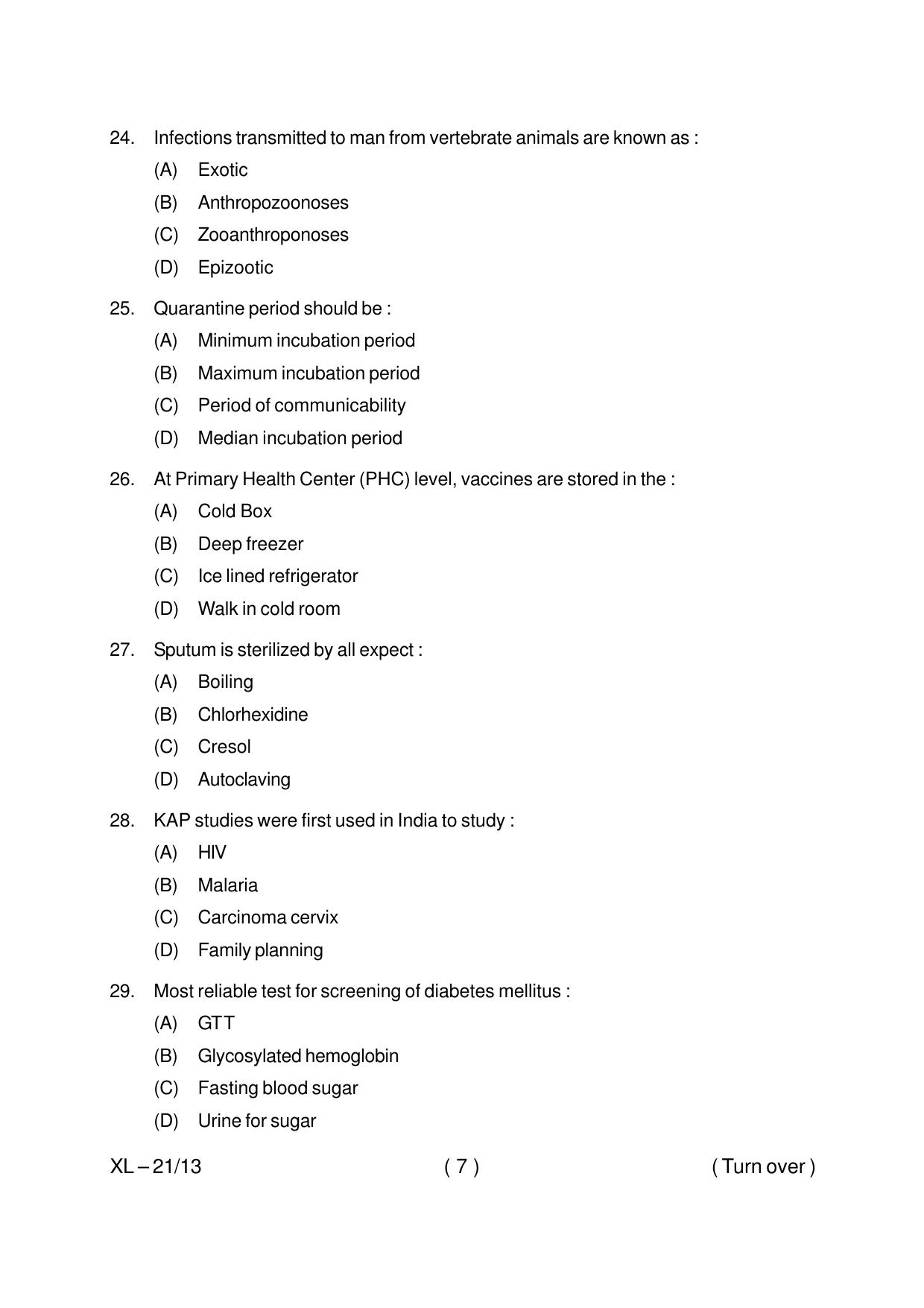 Odisha CPET PUBLIC HEALTH 2020 Question Paper - Page 7