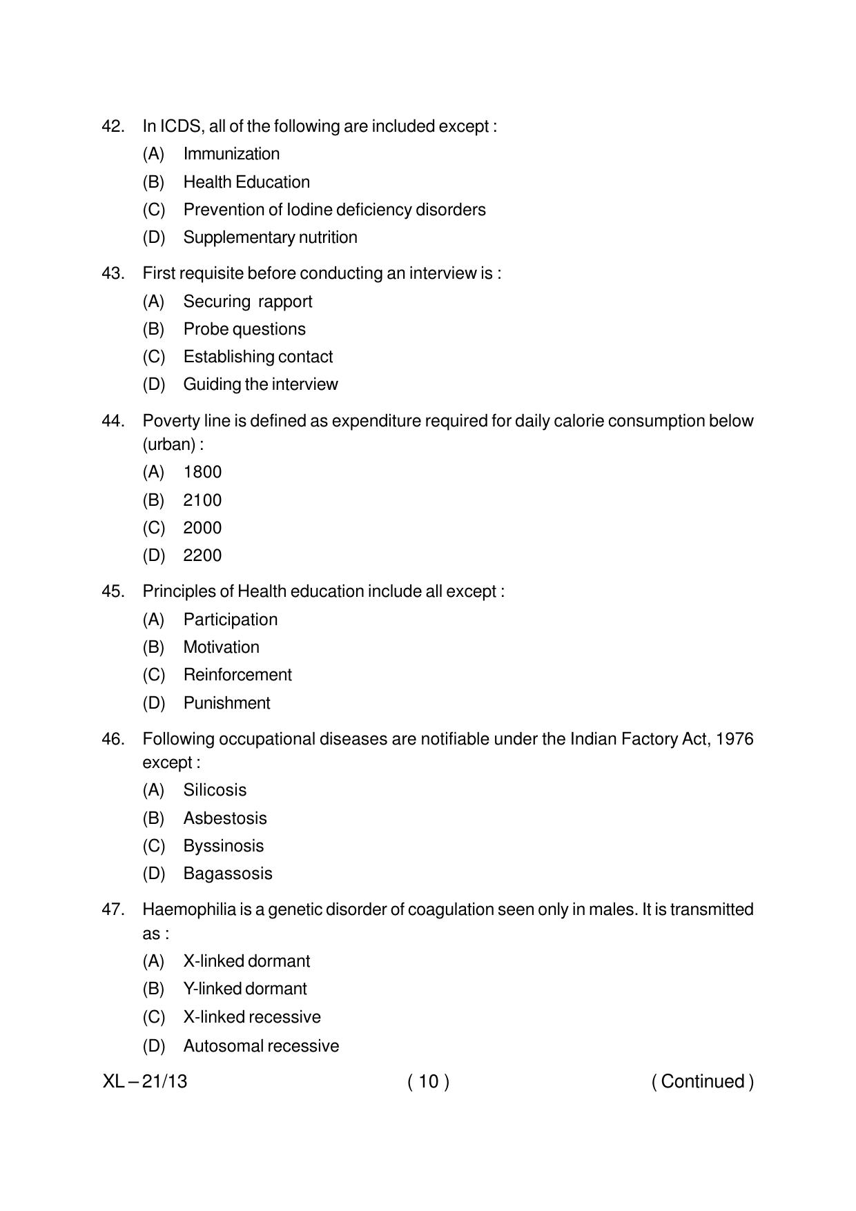 Odisha CPET PUBLIC HEALTH 2020 Question Paper - Page 10