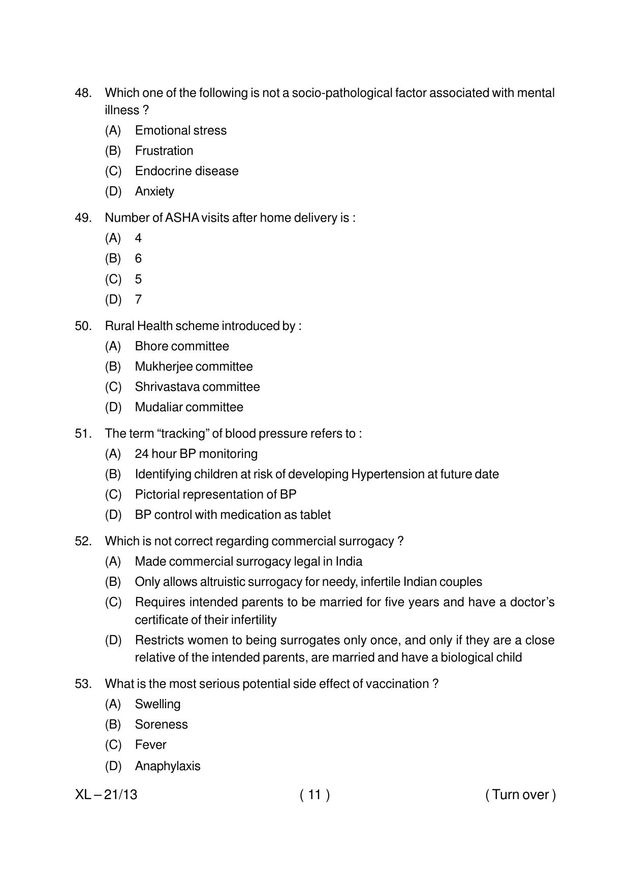 Odisha CPET PUBLIC HEALTH 2020 Question Paper - Page 11