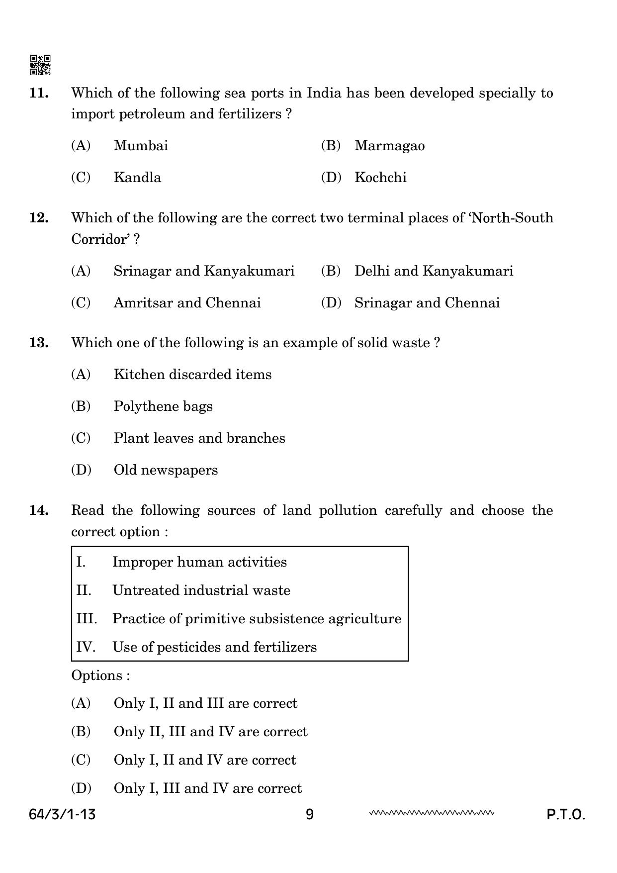 CBSE Class 12 64-3-1 Geography 2024 Question Paper - Page 9