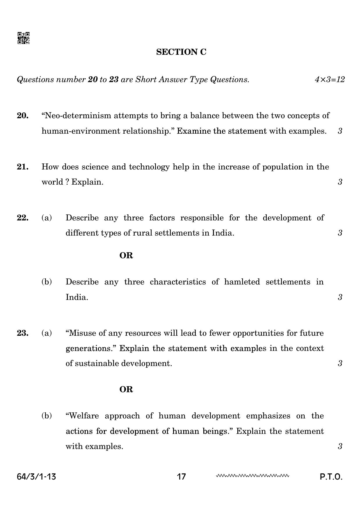 CBSE Class 12 64-3-1 Geography 2024 Question Paper - Page 17