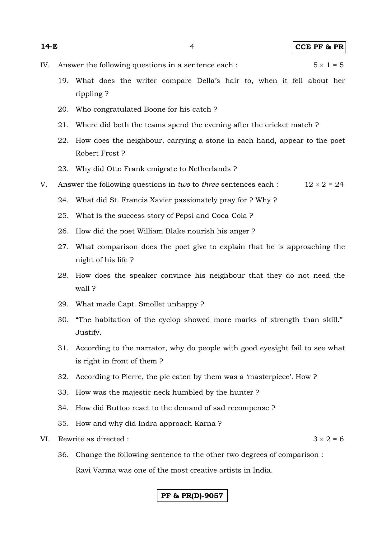 Karnataka SSLC English - First Language - ENGLISH (14E-D Version_e2) March/April 2019 Question Paper - Page 4
