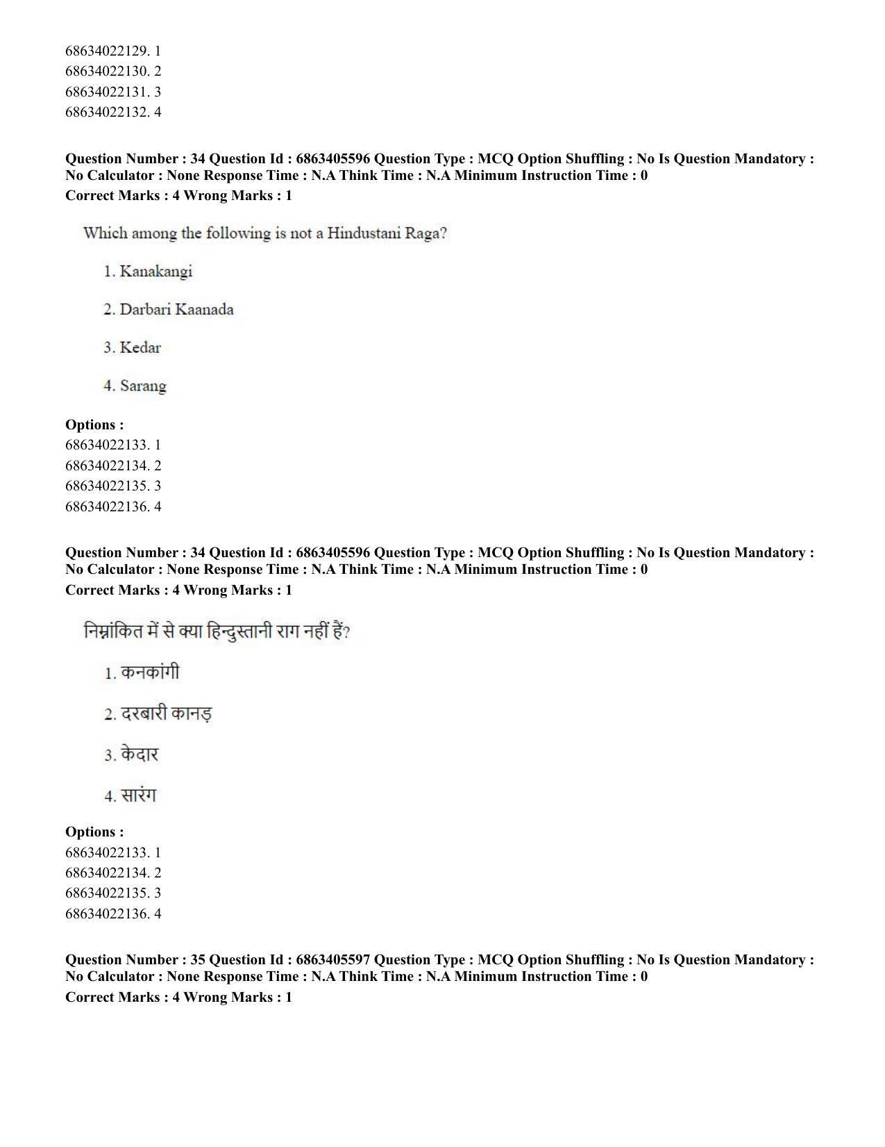 CUET PG 2023: HUQP05 – Dance (Eng.) - Shift 3 (05-06-2023) Question Paper - Page 33