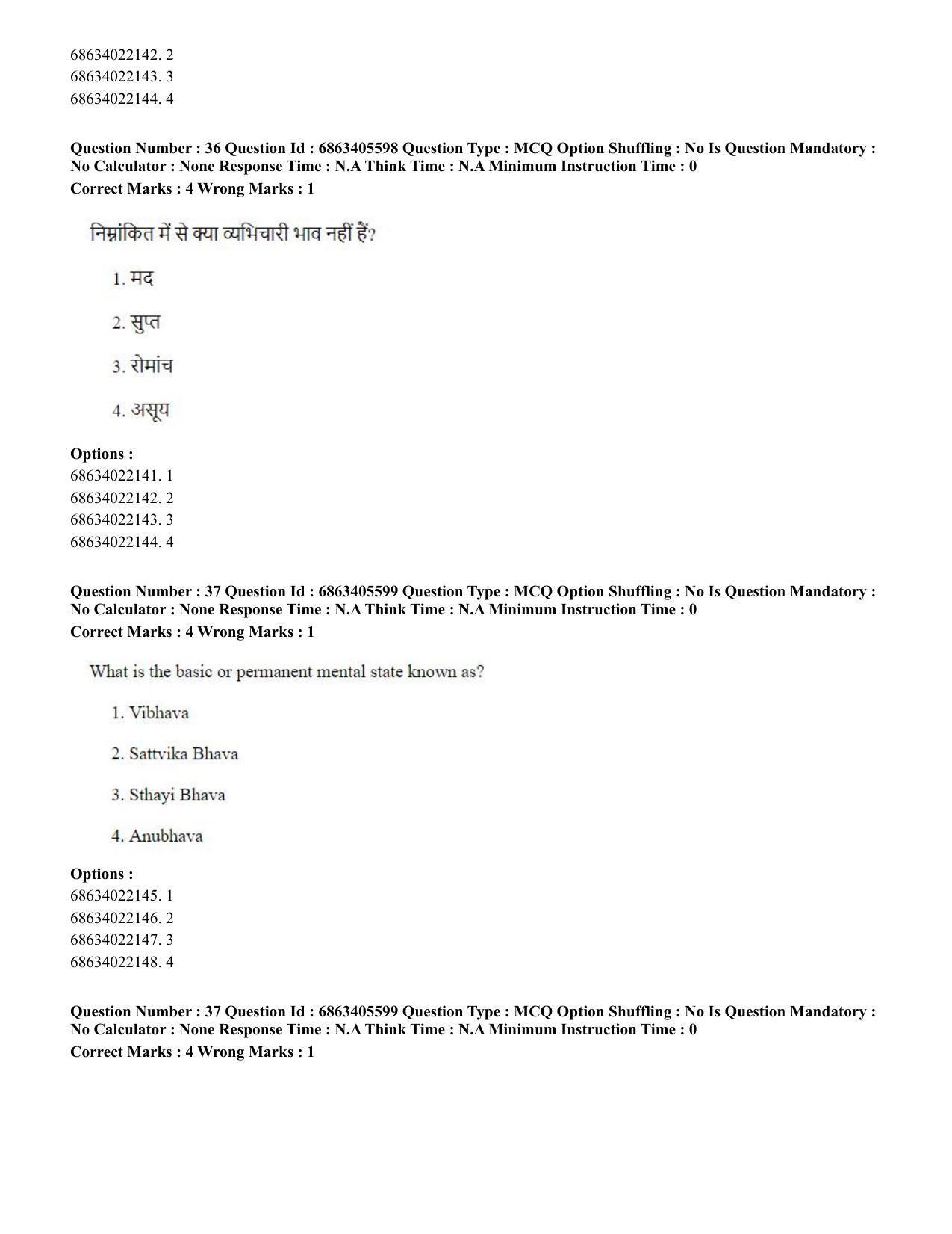 CUET PG 2023: HUQP05 – Dance (Eng.) - Shift 3 (05-06-2023) Question Paper - Page 35
