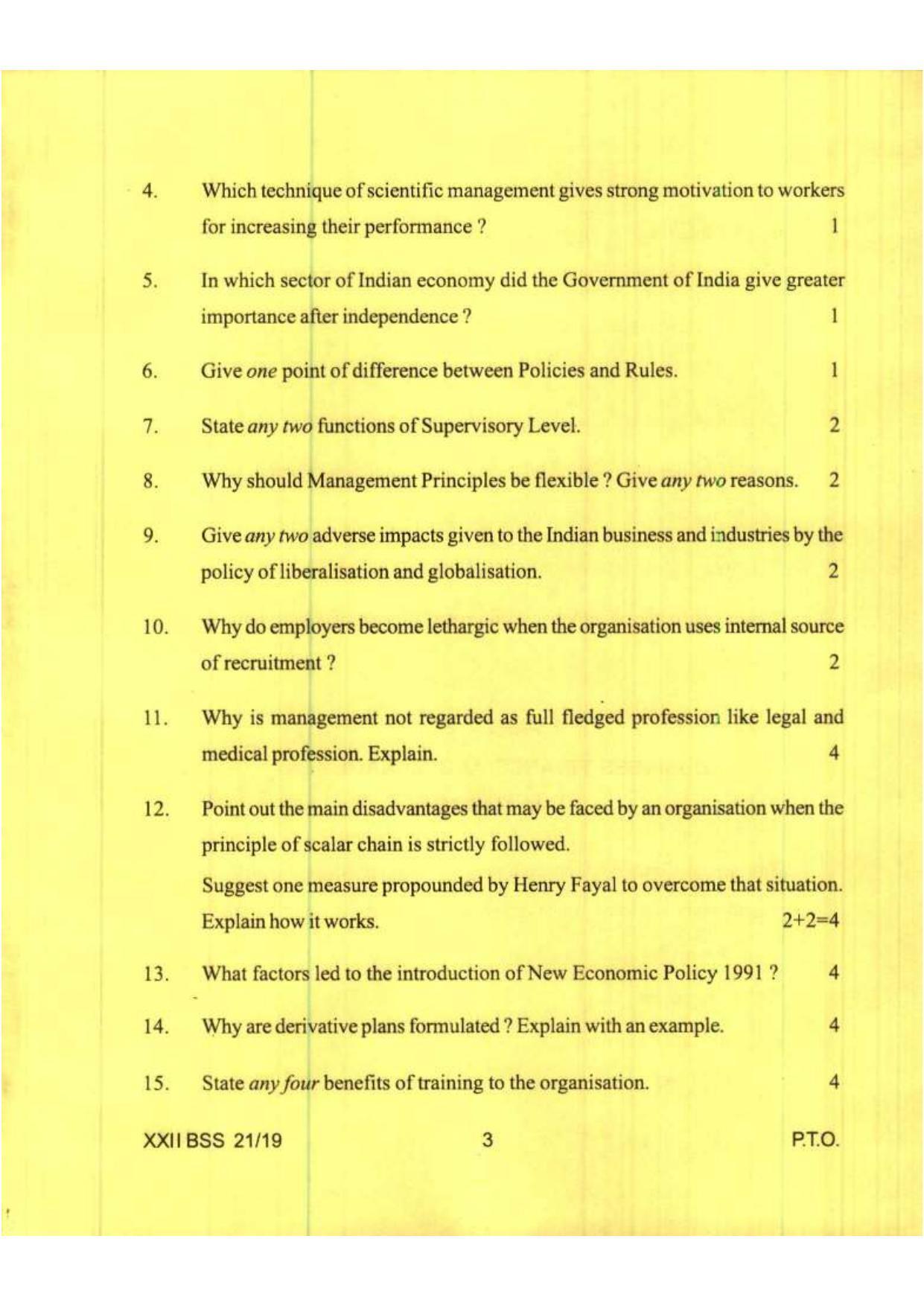 COHSEM Class 12 Business Studies 2019 Question Papers - Page 3