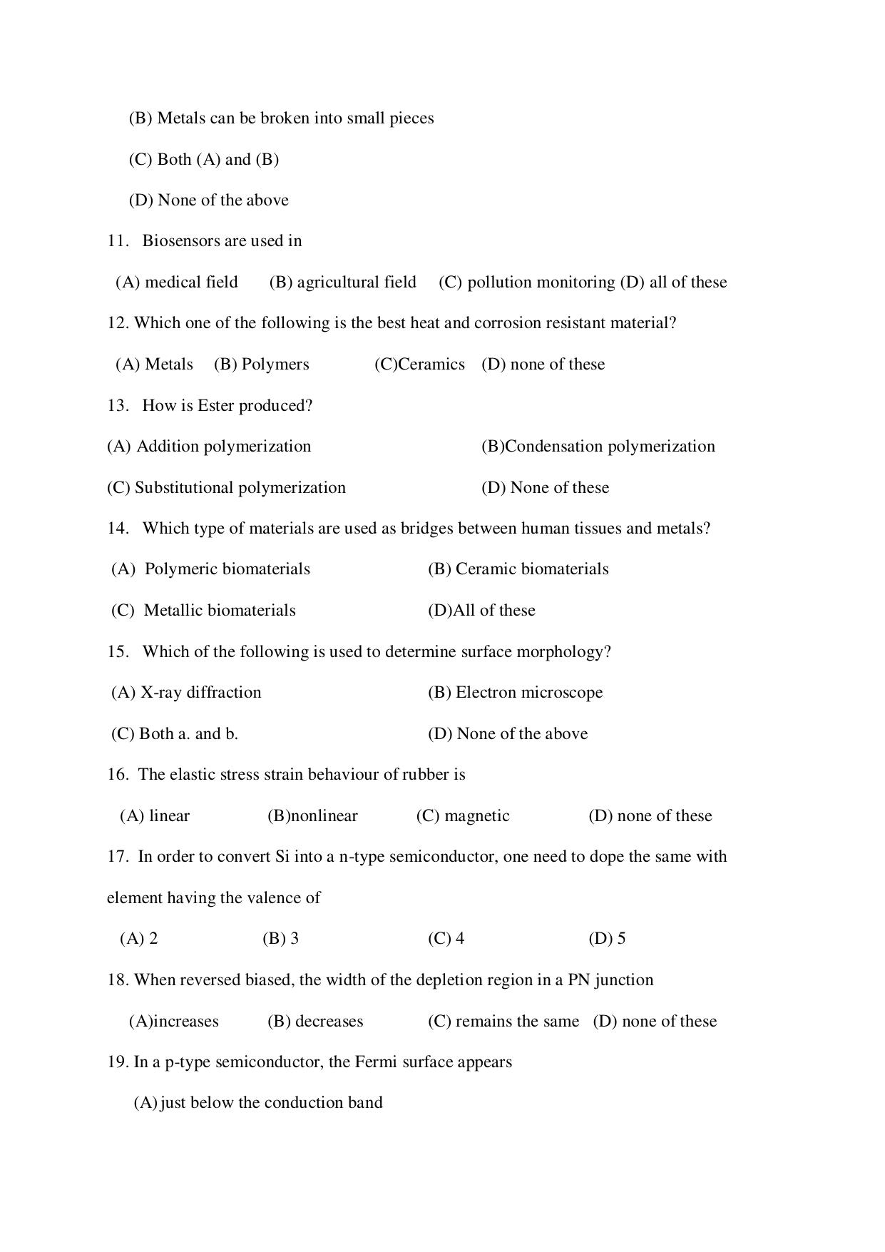 Odisha CPET MATERIAL SCIENCE SET II 2021 Question Paper - Page 2