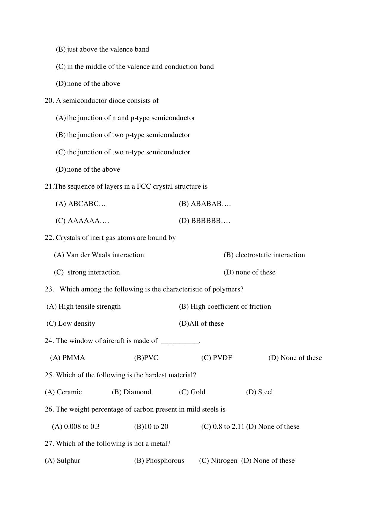 Odisha CPET MATERIAL SCIENCE SET II 2021 Question Paper - Page 3
