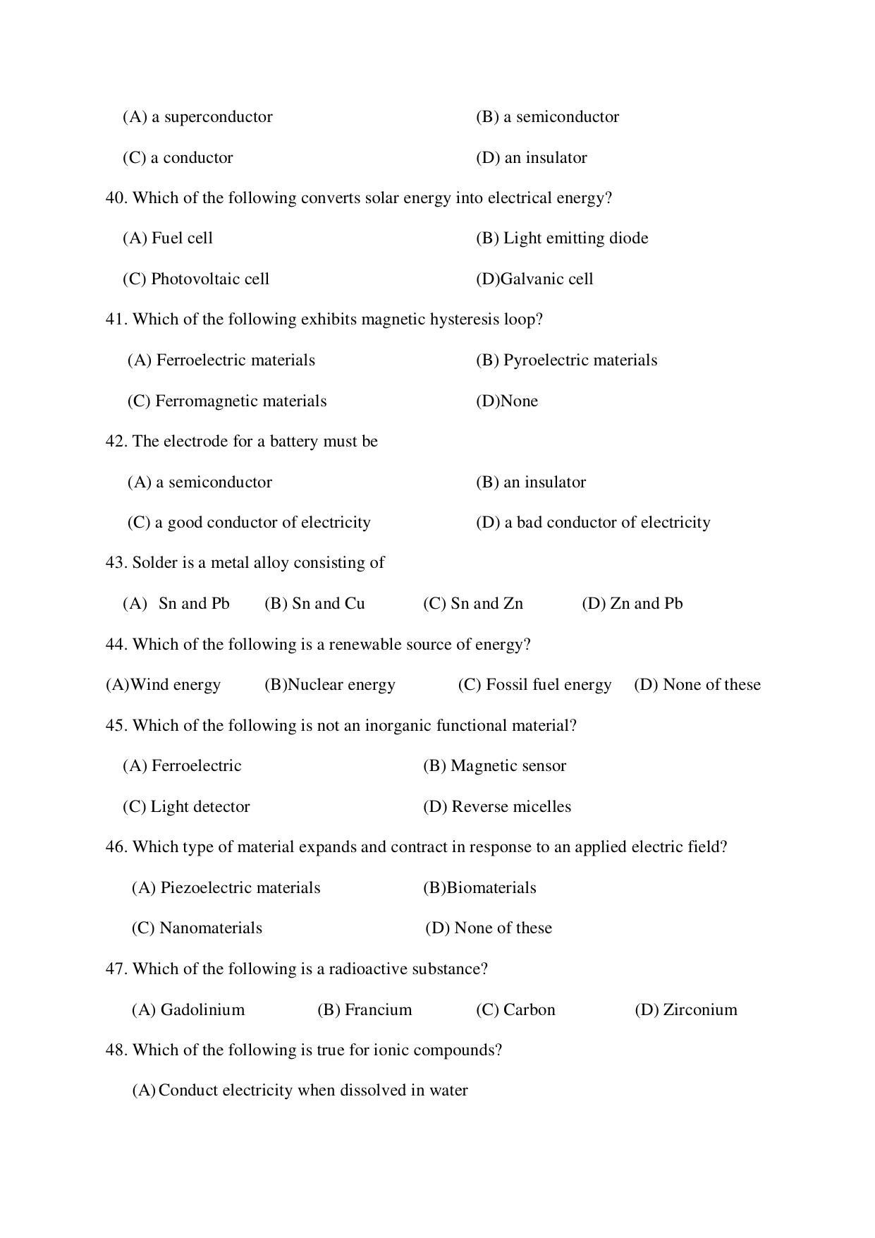 Odisha CPET MATERIAL SCIENCE SET II 2021 Question Paper - Page 5