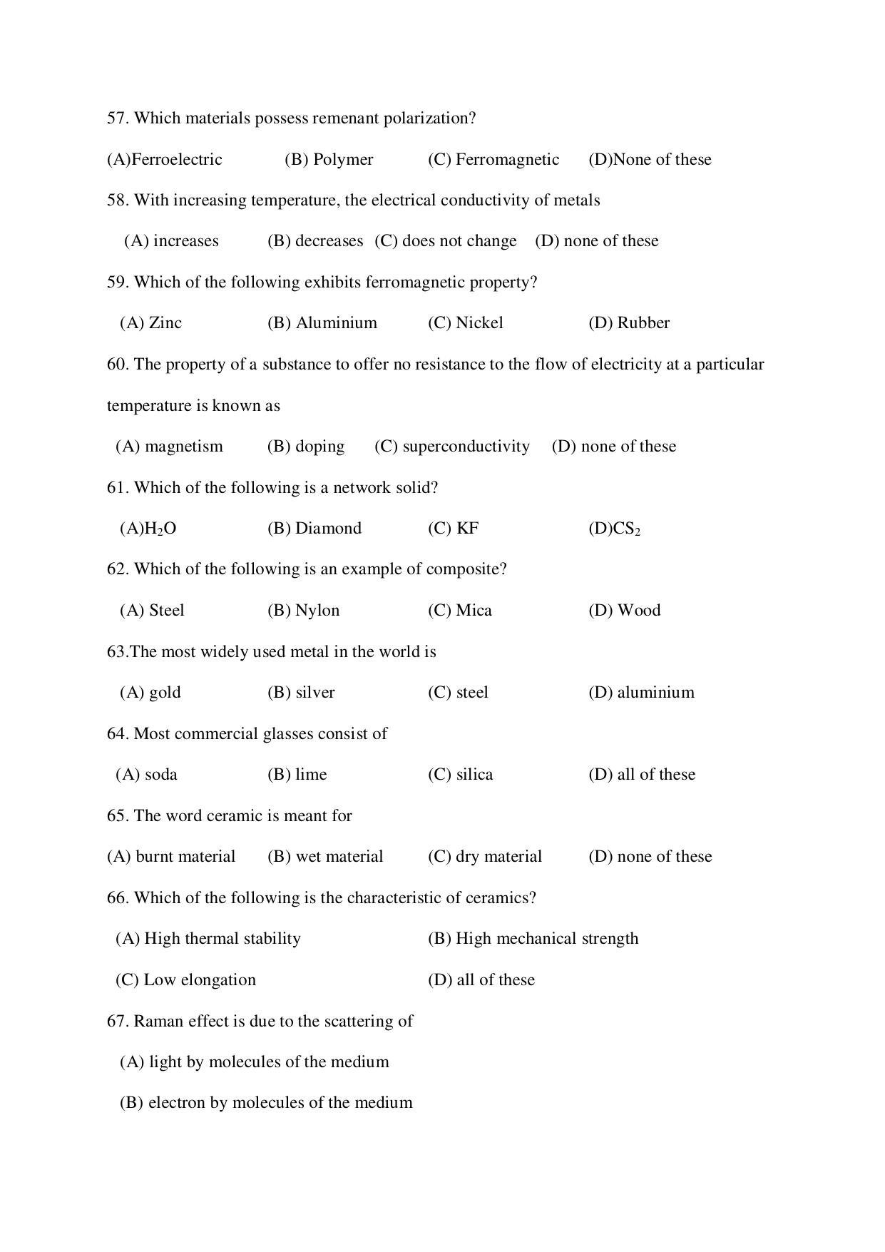 Odisha CPET MATERIAL SCIENCE SET II 2021 Question Paper - Page 7