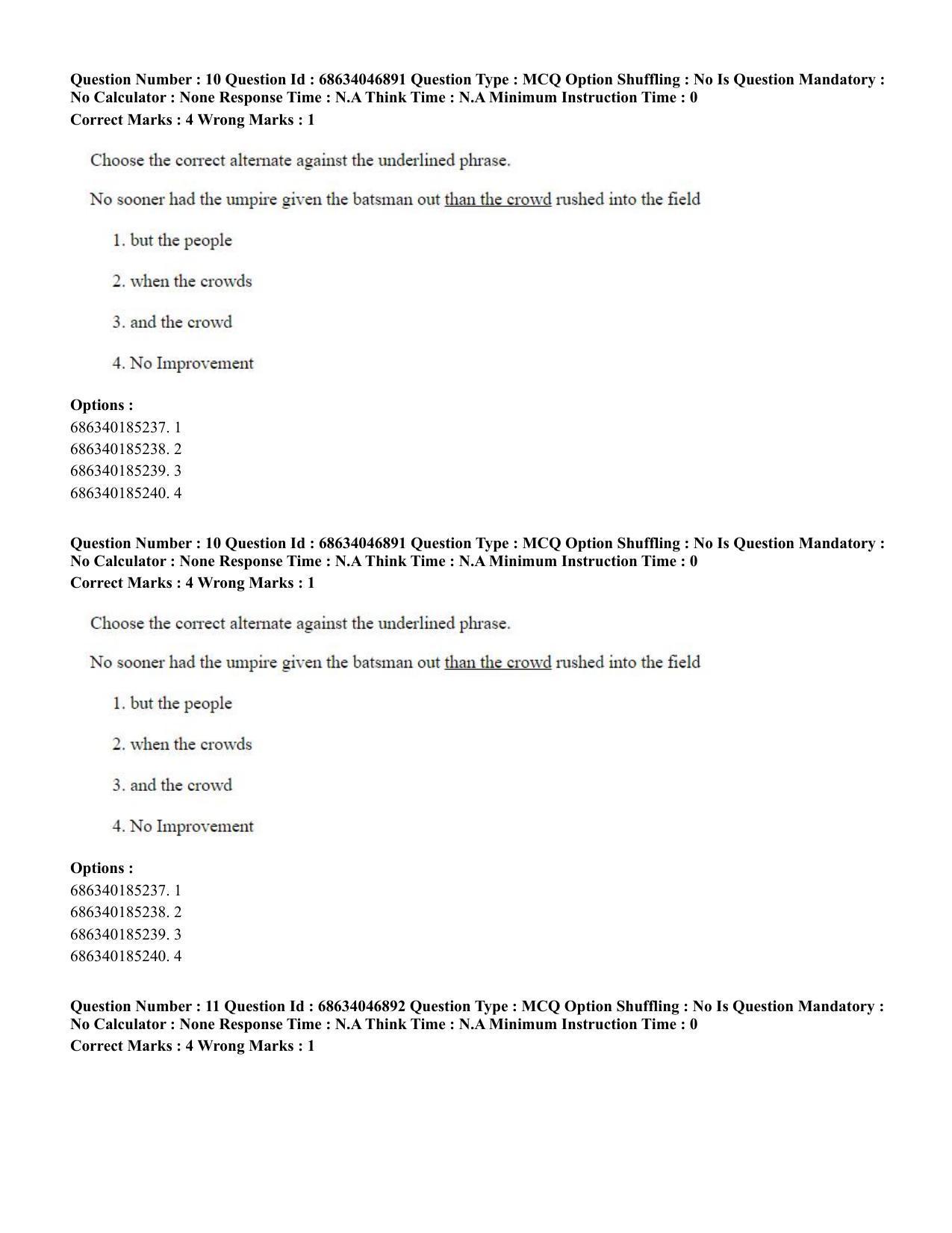 CUET PG 2023: LAQP01 – English (Eng) - Shift 2 (30-06-2023) Question Paper - Page 11