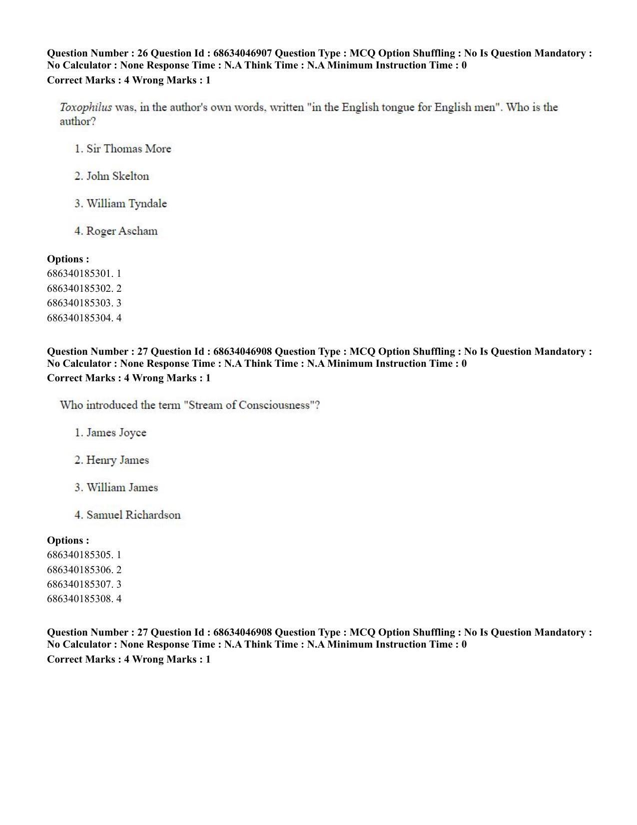 CUET PG 2023: LAQP01 – English (Eng) - Shift 2 (30-06-2023) Question Paper - Page 27