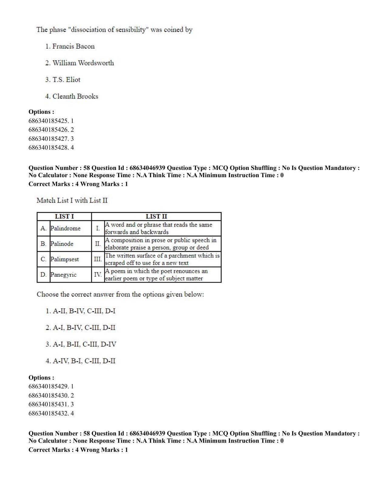 CUET PG 2023: LAQP01 – English (Eng) - Shift 2 (30-06-2023) Question Paper - Page 54