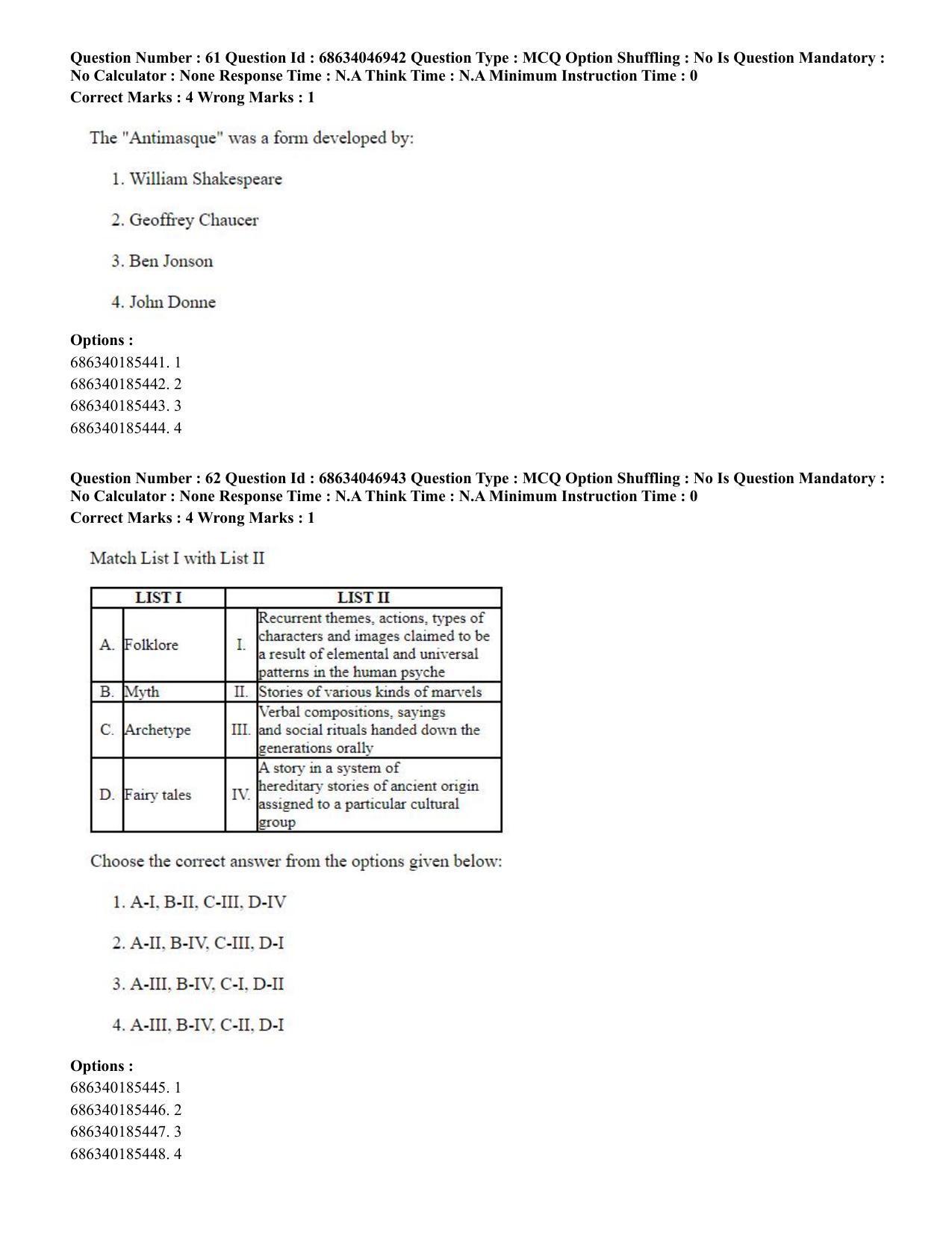 CUET PG 2023: LAQP01 – English (Eng) - Shift 2 (30-06-2023) Question Paper - Page 59