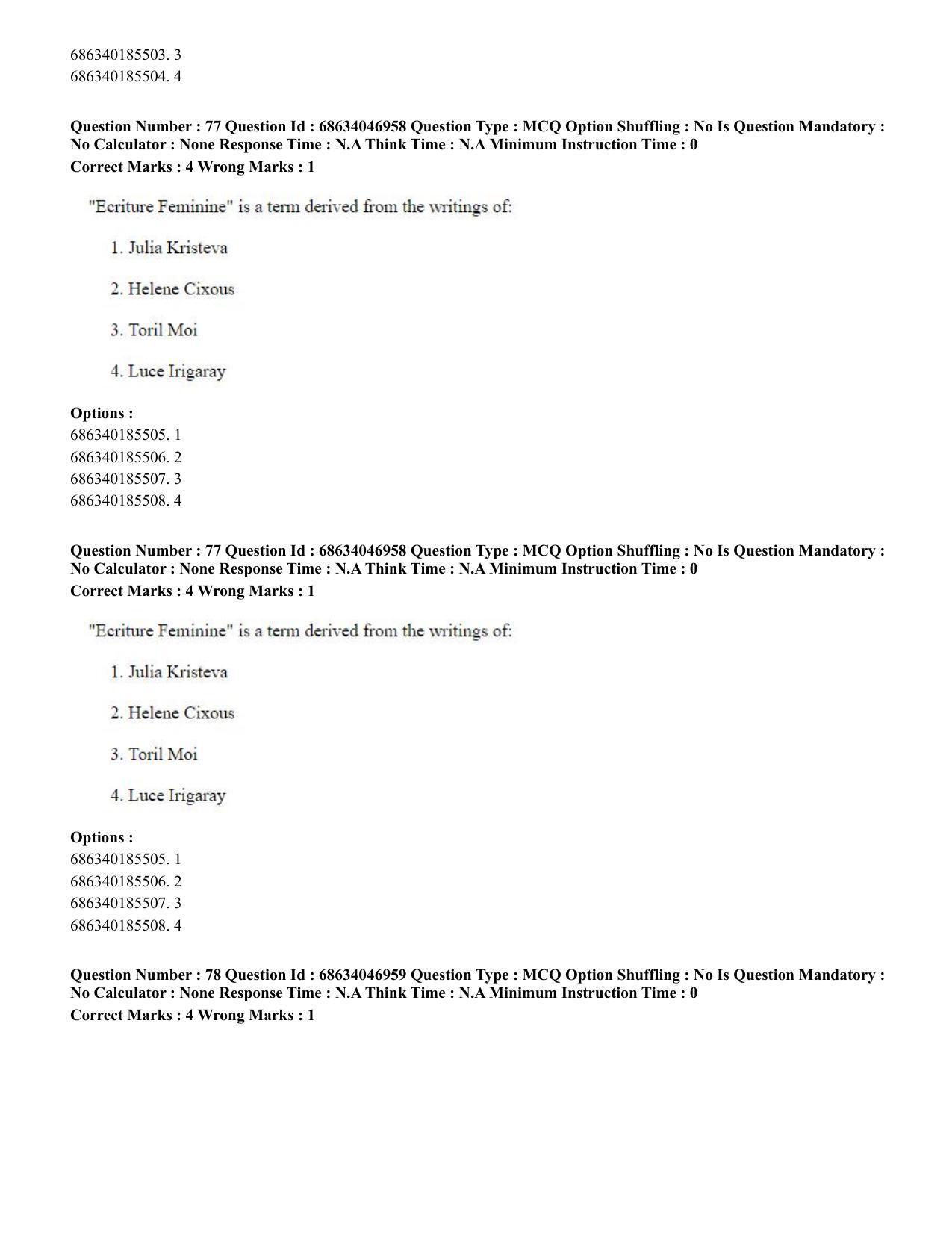 CUET PG 2023: LAQP01 – English (Eng) - Shift 2 (30-06-2023) Question Paper - Page 74