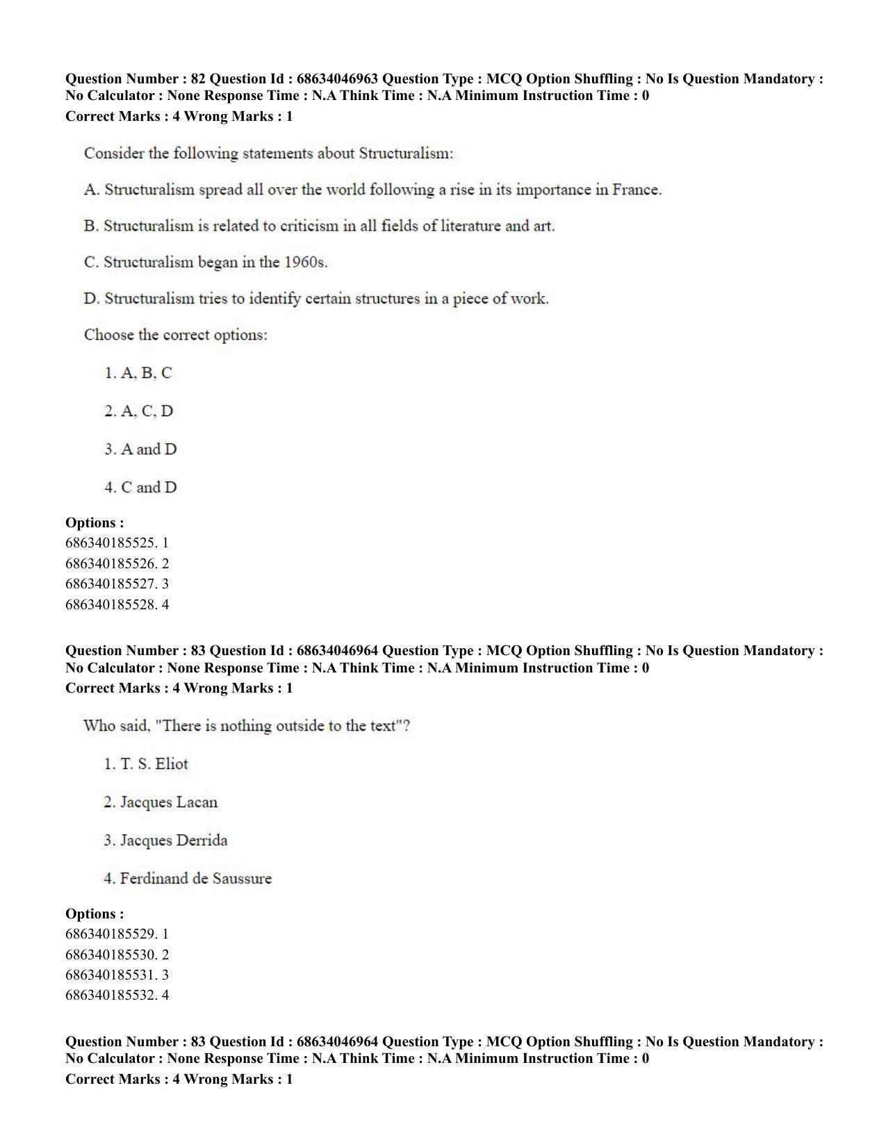 CUET PG 2023: LAQP01 – English (Eng) - Shift 2 (30-06-2023) Question Paper - Page 79