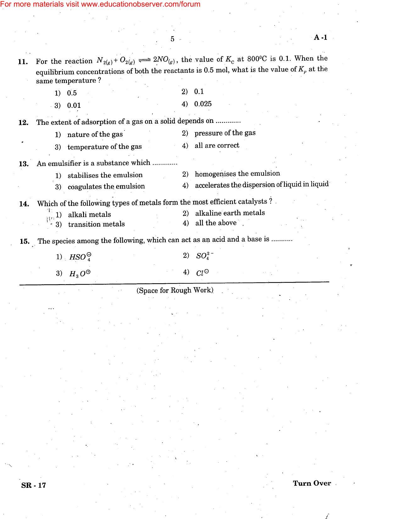 KEAM Paper II 2005 Question Paper - Page 5