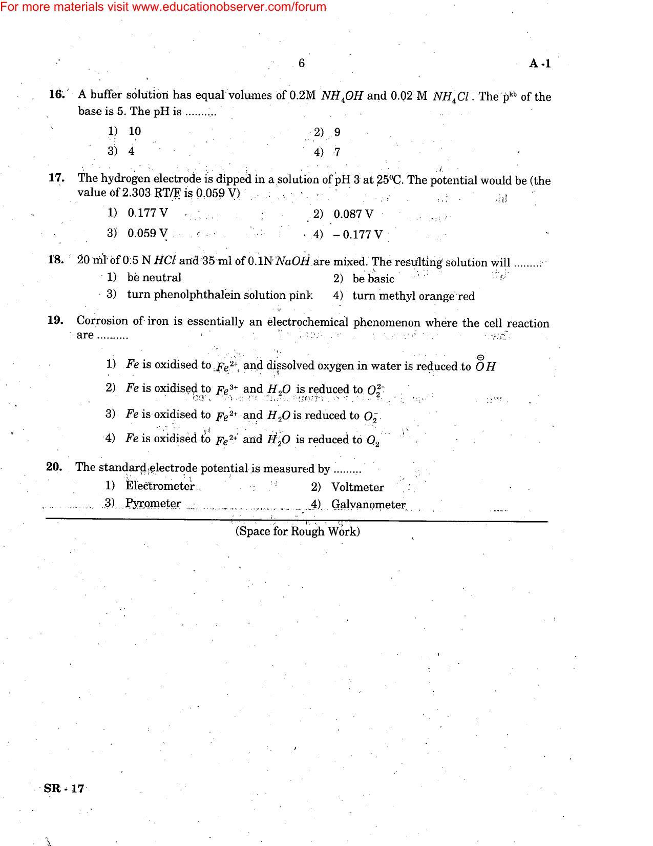 KEAM Paper II 2005 Question Paper - Page 6