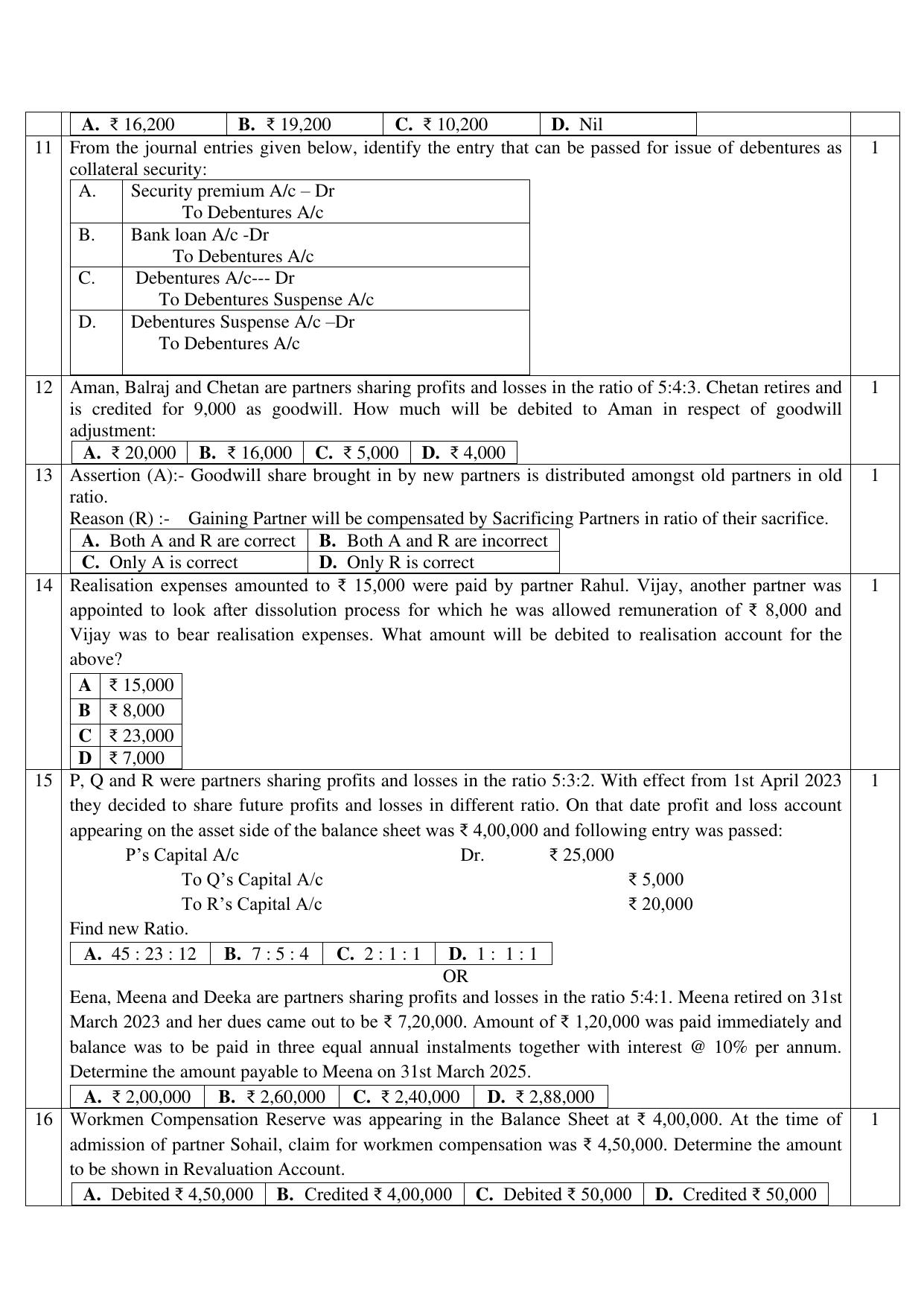 CBSE Class 12 Accountancy SET 2 Practice Questions 2023-24  - Page 3