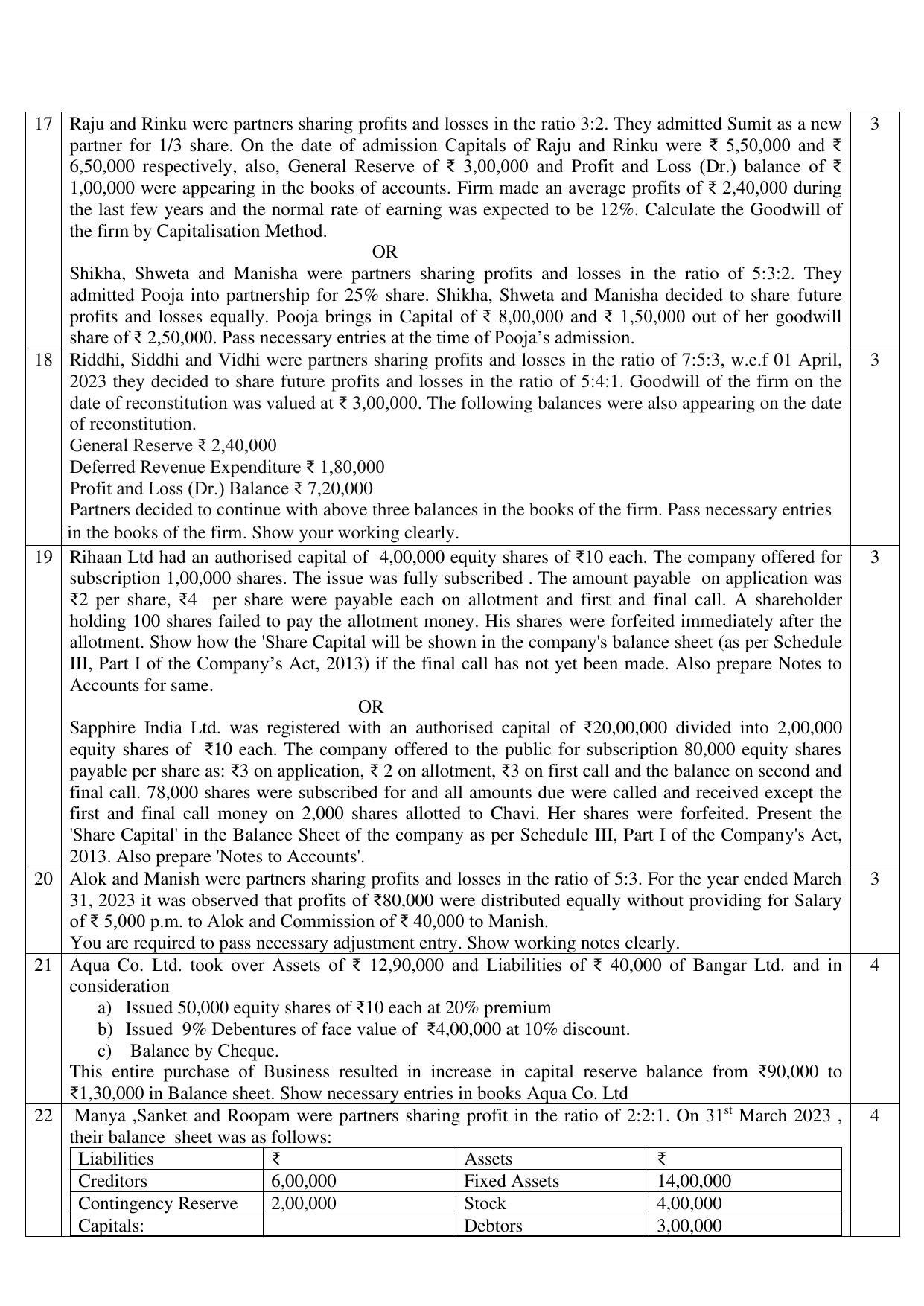 CBSE Class 12 Accountancy SET 2 Practice Questions 2023-24  - Page 4