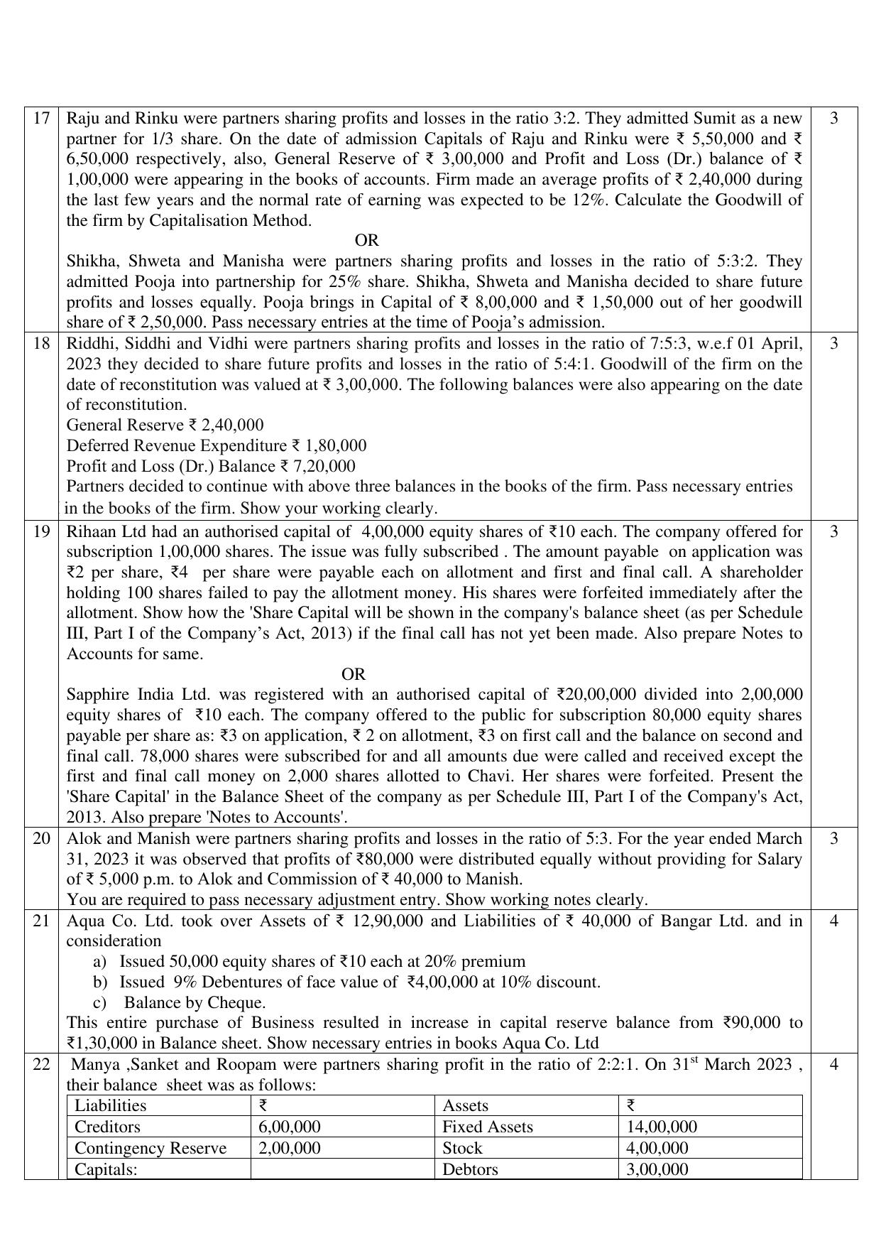 CBSE Class 12 Accountancy SET 2 Practice Questions 2023-24 - Page 4