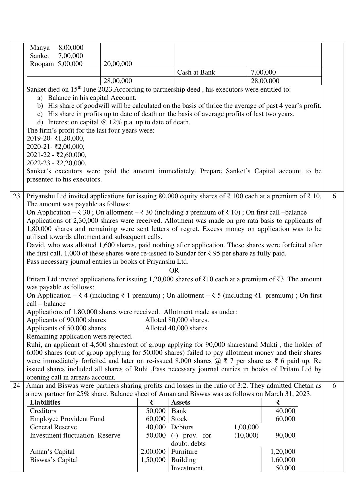 CBSE Class 12 Accountancy SET 2 Practice Questions 2023-24  - Page 5