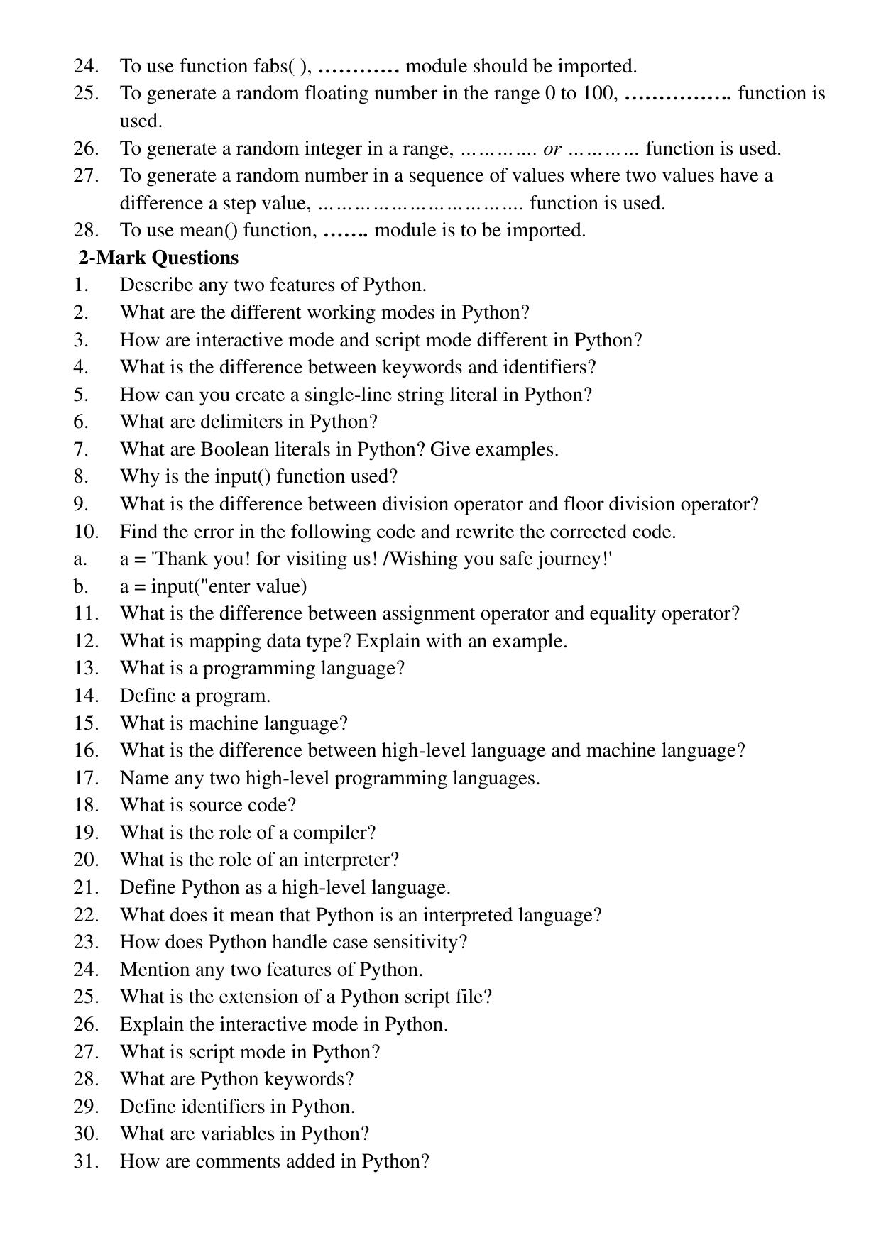 Karnataka 1st PUC Question Bank 2025 Comp Science (English Medium) - Page 48