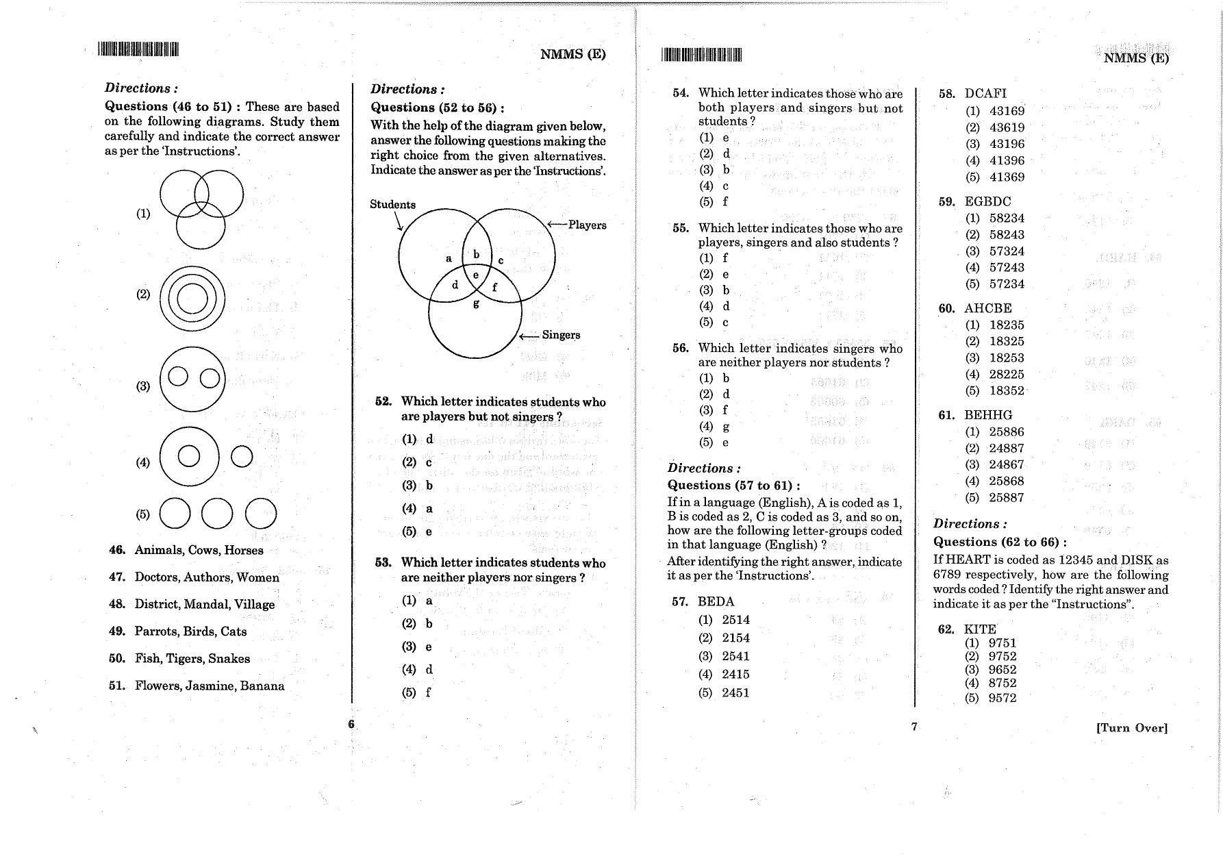 MAT - SAT English Nov 2014 Class 8 Andhra Pradesh NMMS Question Papers - Page 6