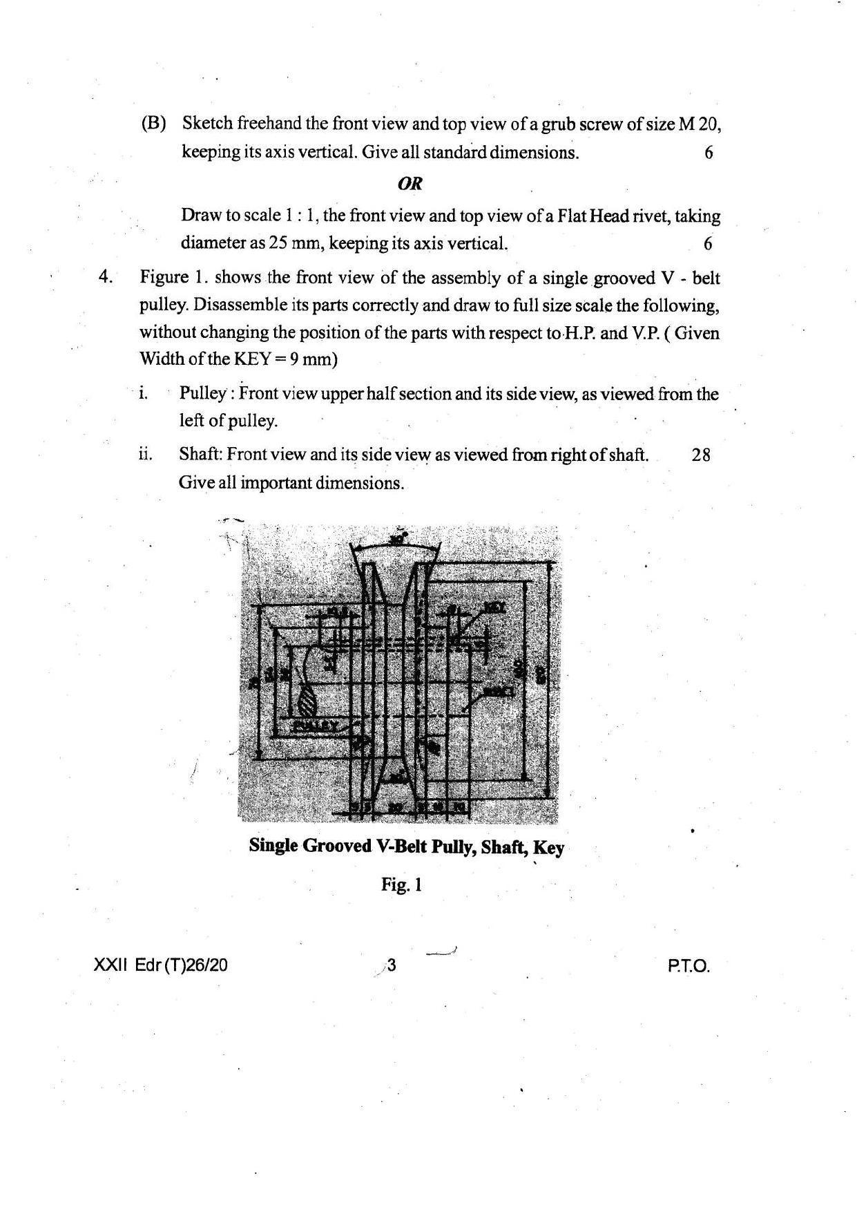 COHSEM Class 12 Engineering Drawing Question Papers 2020 - Page 3