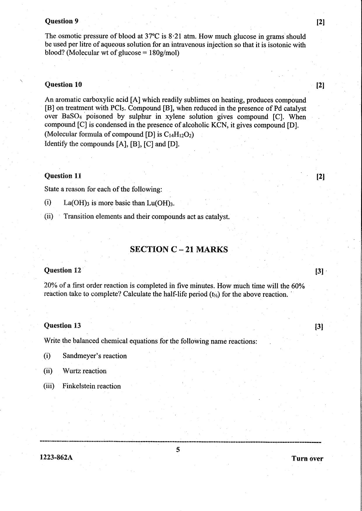 ISC Class 12 Chemistry 2023 Question Paper - Page 5