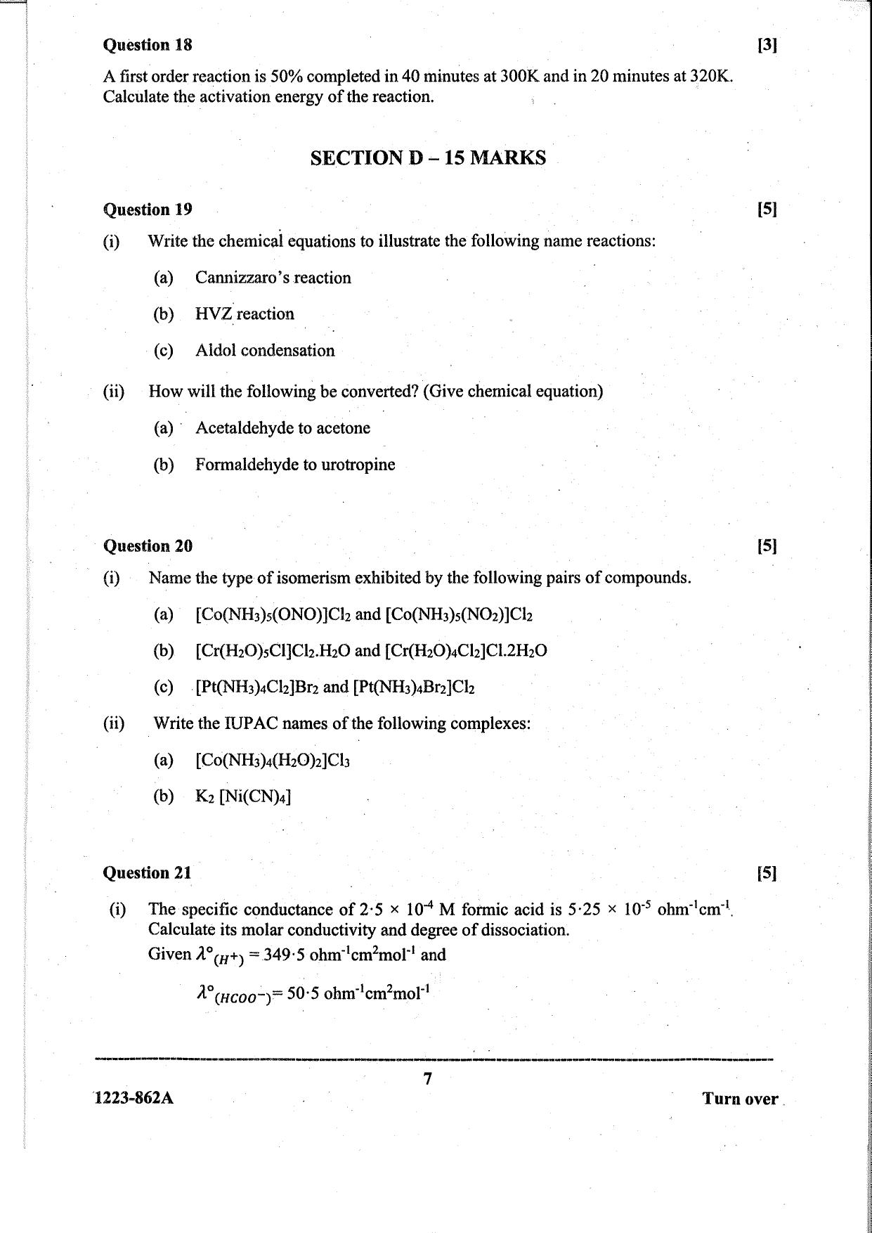 ISC Class 12 Chemistry 2023 Question Paper - Page 7