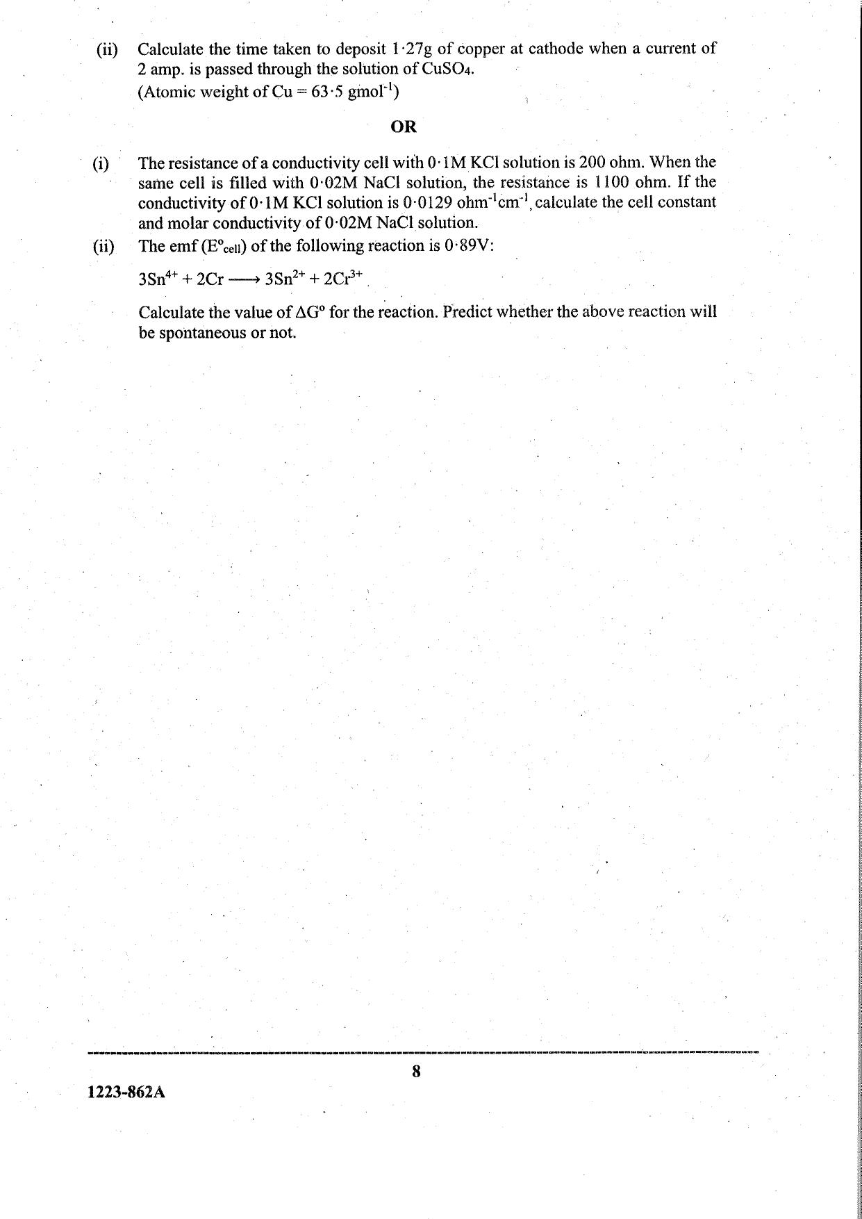 ISC Class 12 Chemistry 2023 Question Paper - Page 8