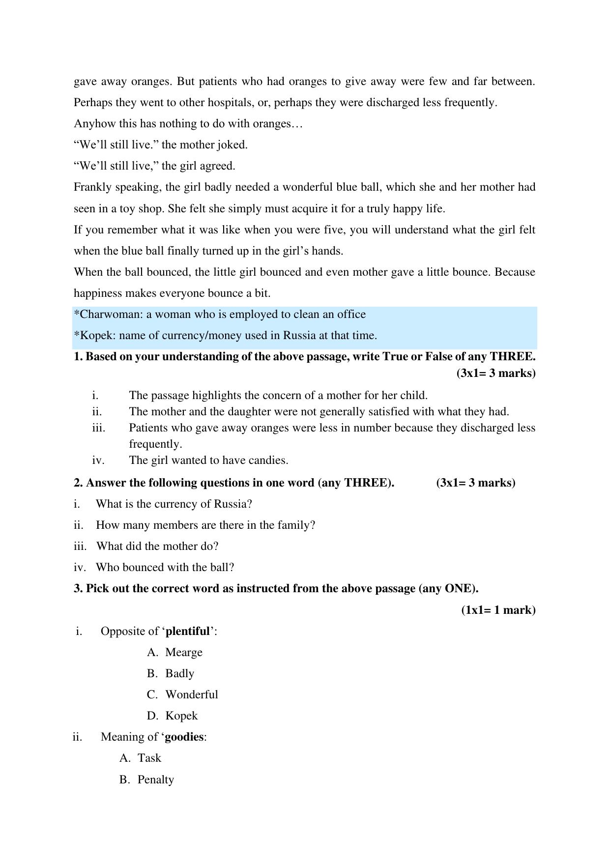 NIOS Class 10 English (202) Sample Paper - Page 2