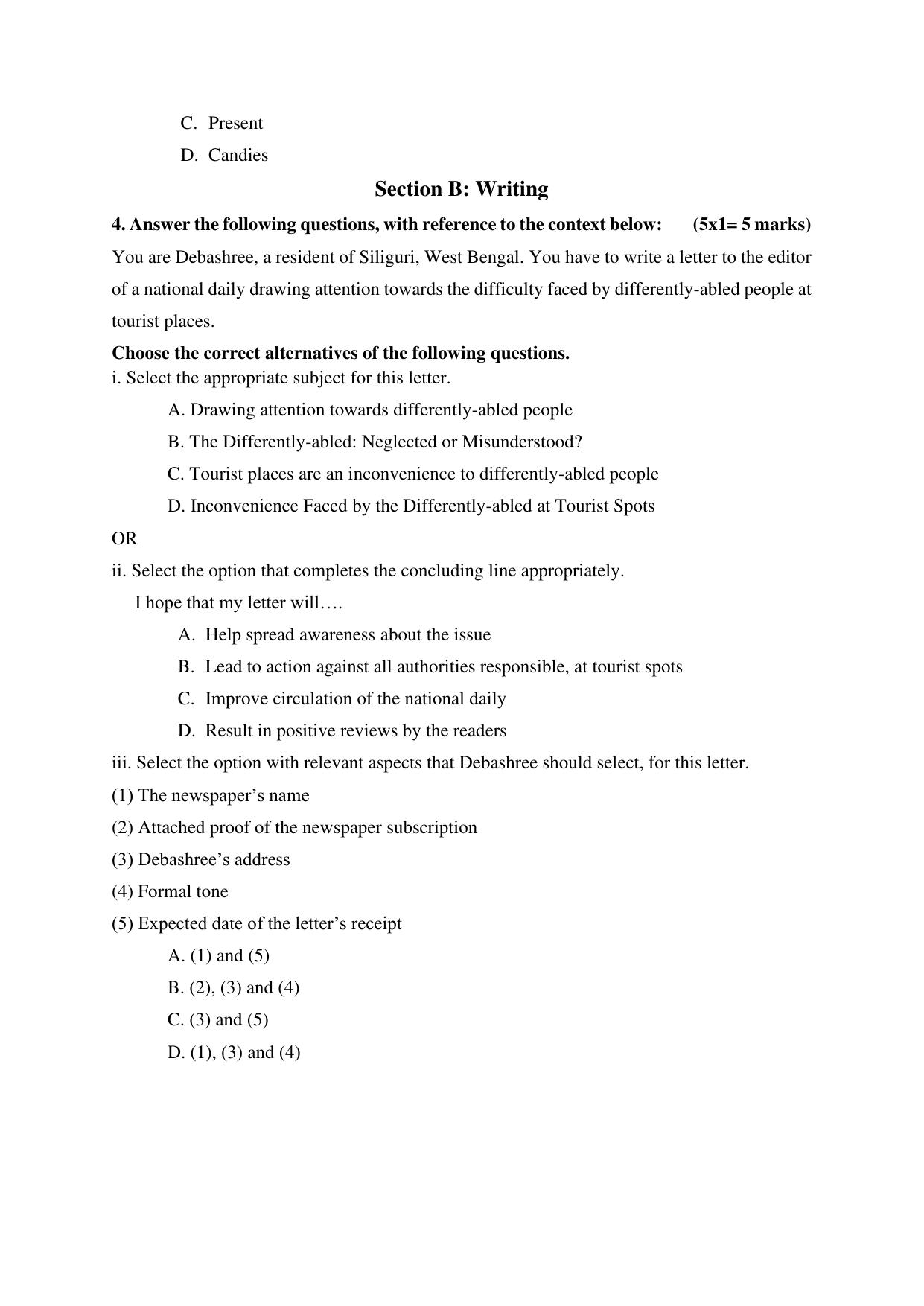 NIOS Class 10 English (202) Sample Paper - Page 3