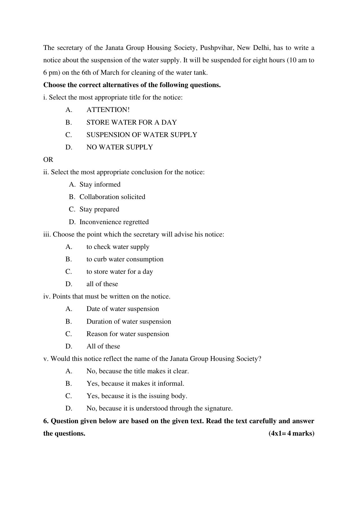 NIOS Class 10 English (202) Sample Paper - Page 5