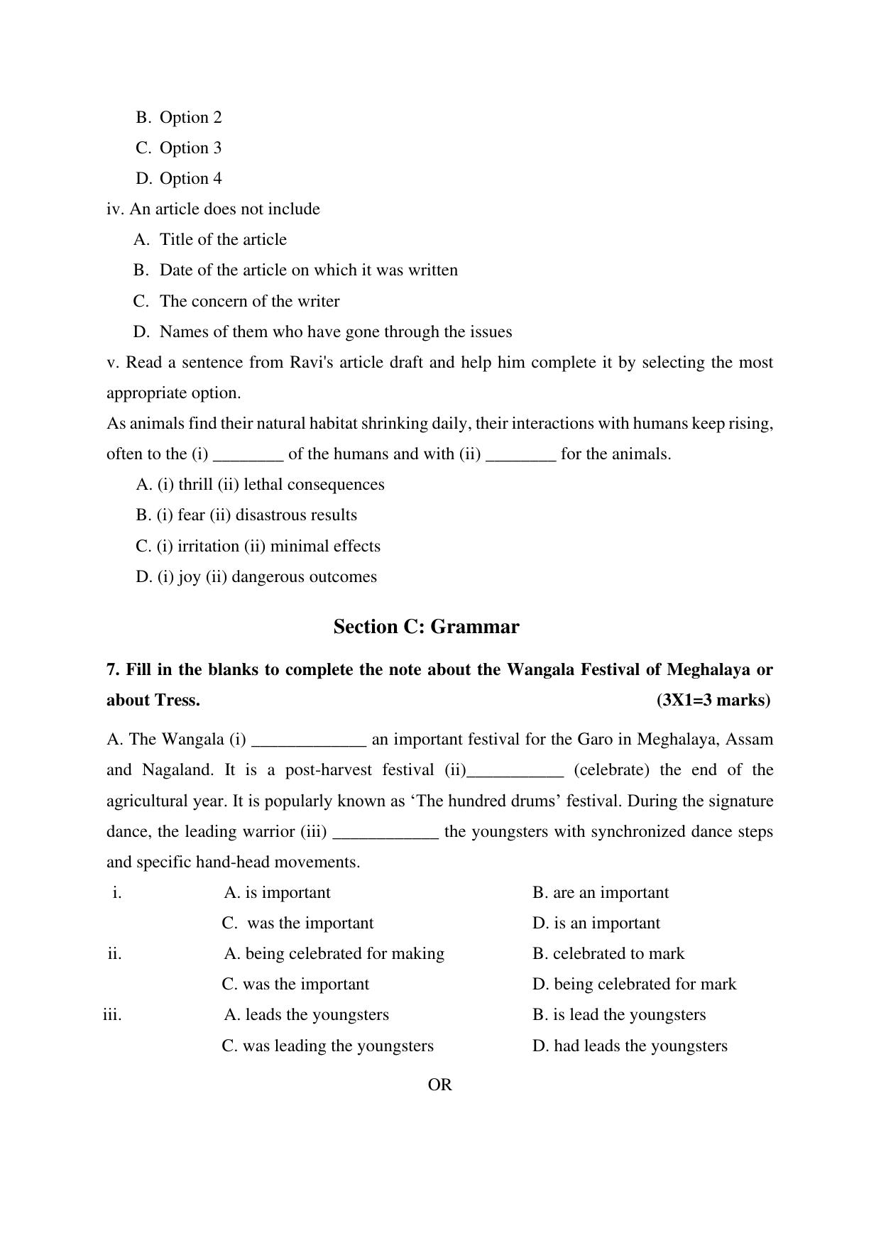 NIOS Class 10 English (202) Sample Paper - Page 7