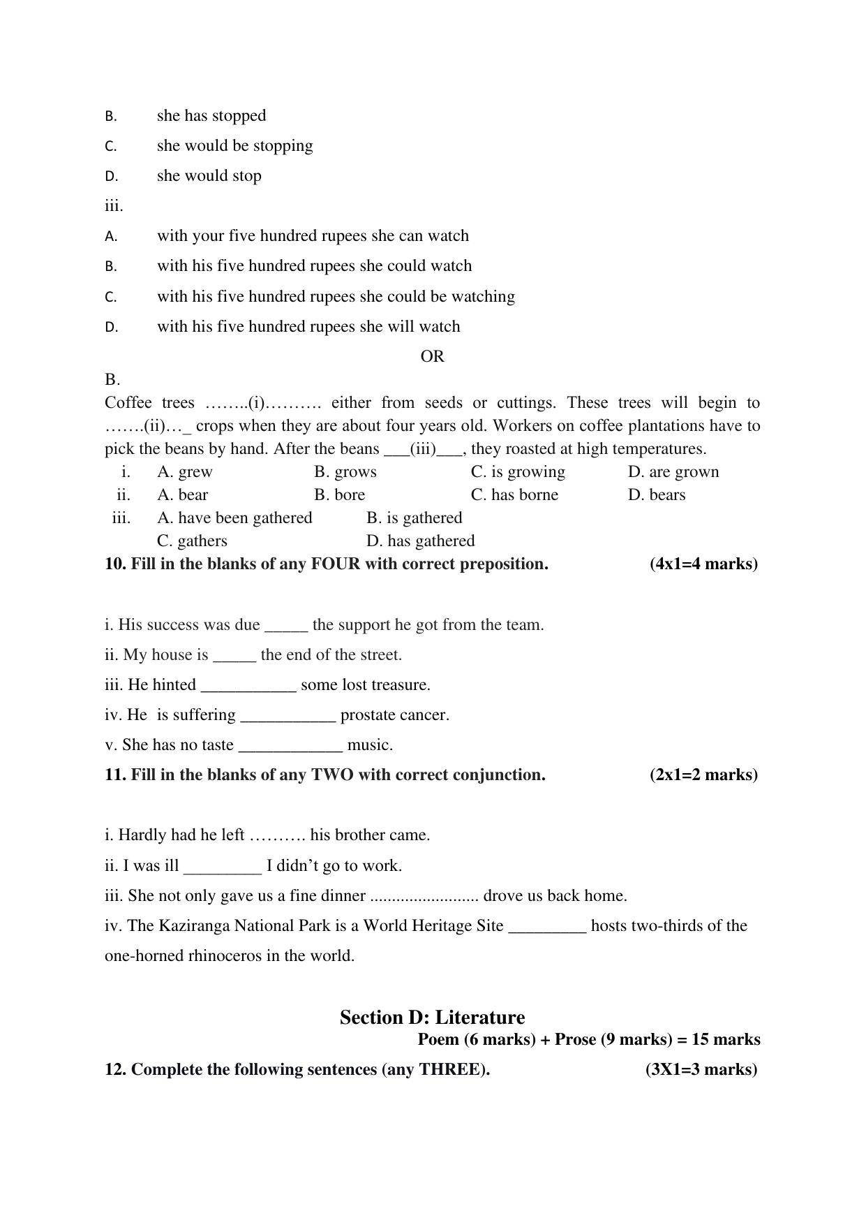 NIOS Class 10 English (202) Sample Paper - Page 9