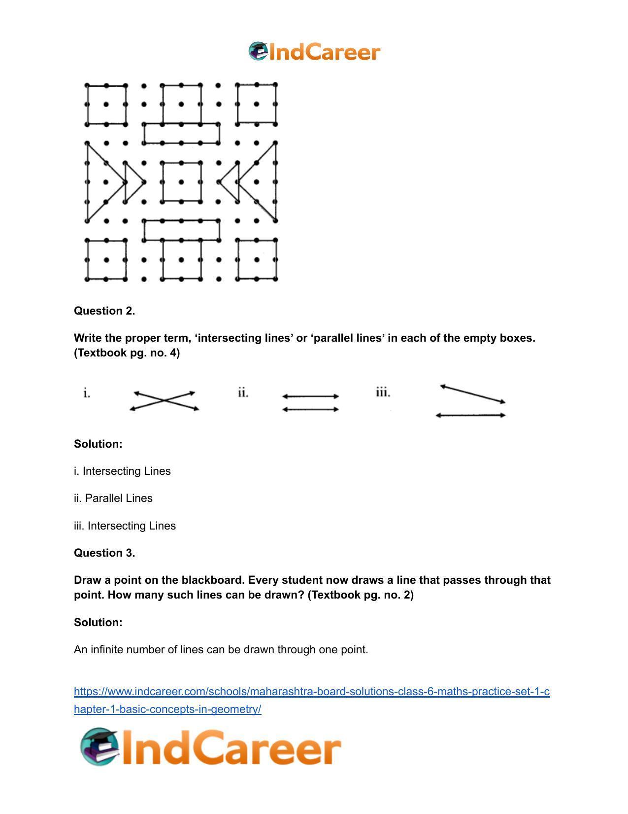 Maharashtra Board Solutions Class 6-Maths (Practice Set 1): Chapter 1- Basic Concepts in Geometry - Page 6