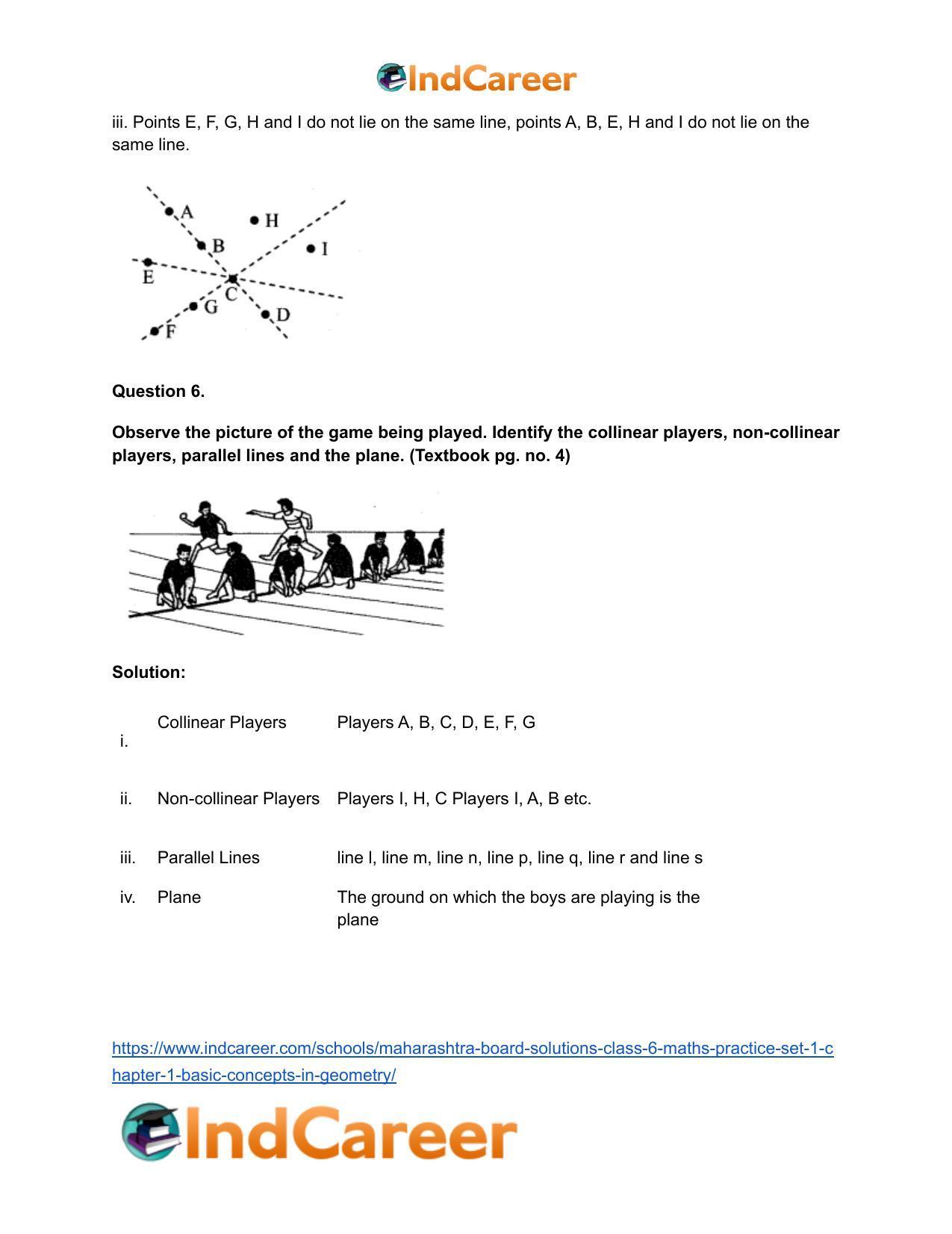 Maharashtra Board Solutions Class 6-Maths (Practice Set 1): Chapter 1- Basic Concepts in Geometry - Page 8