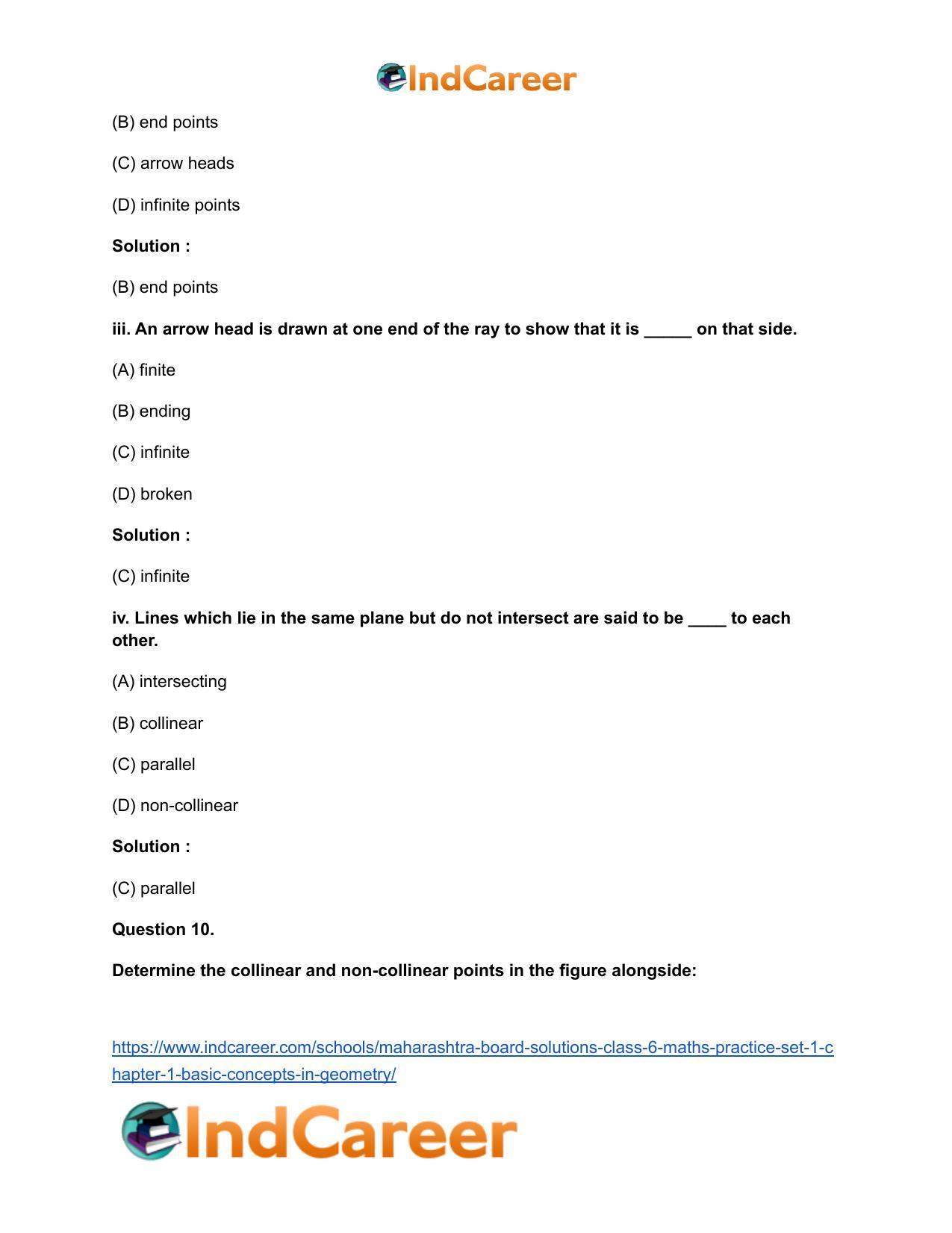 Maharashtra Board Solutions Class 6-Maths (Practice Set 1): Chapter 1- Basic Concepts in Geometry - Page 11