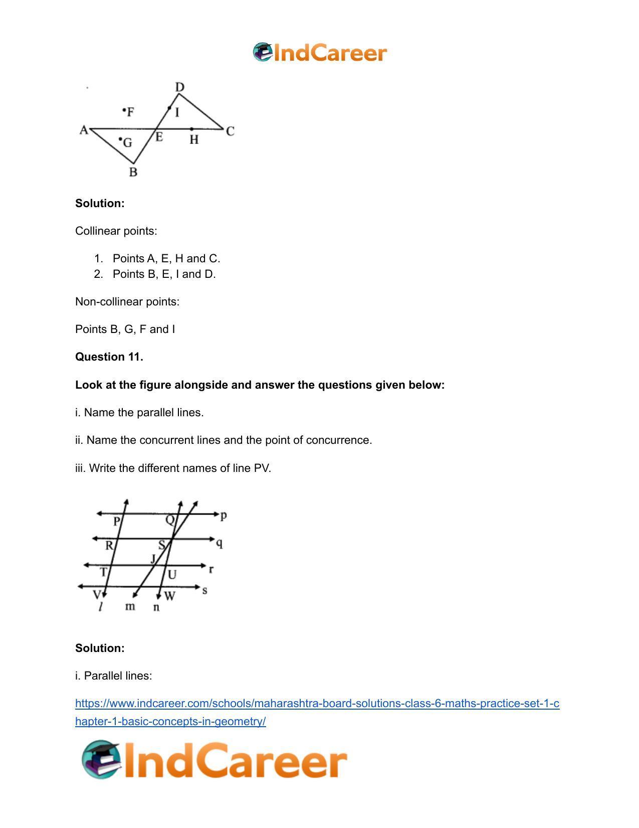 Maharashtra Board Solutions Class 6-Maths (Practice Set 1): Chapter 1- Basic Concepts in Geometry - Page 12