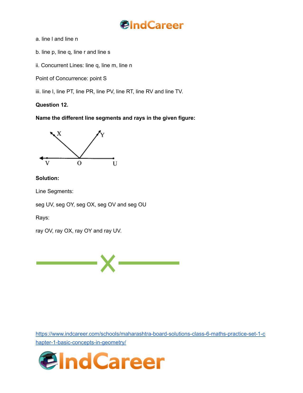 Maharashtra Board Solutions Class 6-Maths (Practice Set 1): Chapter 1- Basic Concepts in Geometry - Page 13
