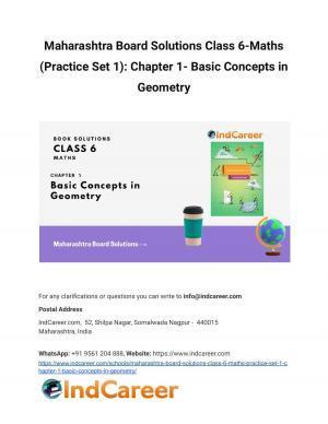 Maharashtra Board Solutions Class 6-Maths (Practice Set 1): Chapter 1- Basic Concepts in Geometry
