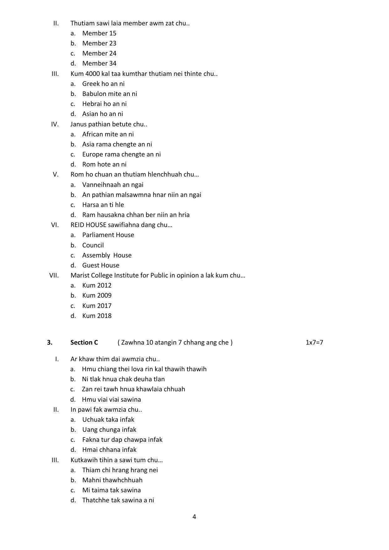 CBSE Class 12 Mizo Sample Paper 2023 - Page 4
