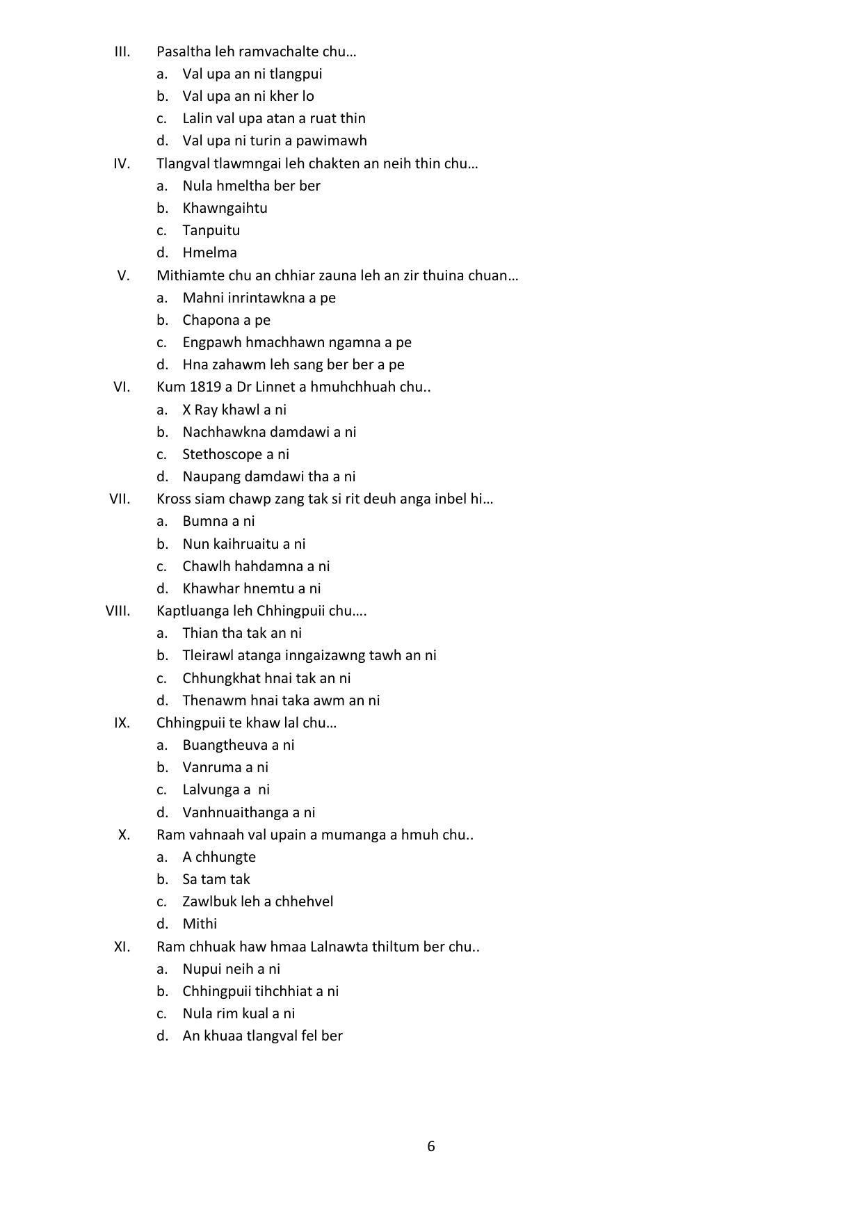 CBSE Class 12 Mizo Sample Paper 2023 - Page 6
