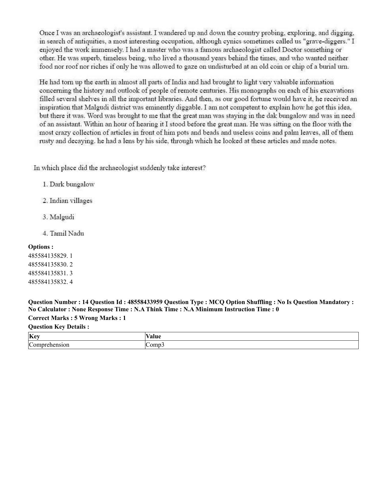 CUET 2023 English Kannada Shift 3 Question Paper - 18 June 2023 - Page 14